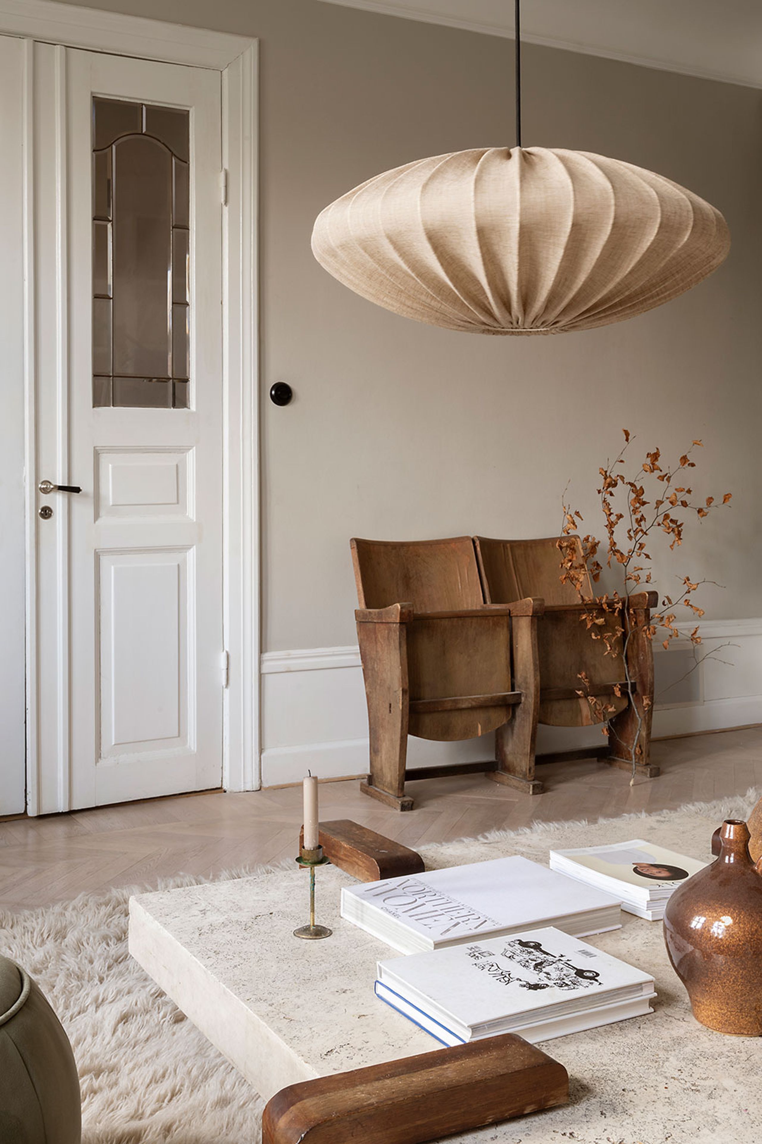 Watt & Veke - Pendant Lamp - Ellipse Linen - Natural - Small