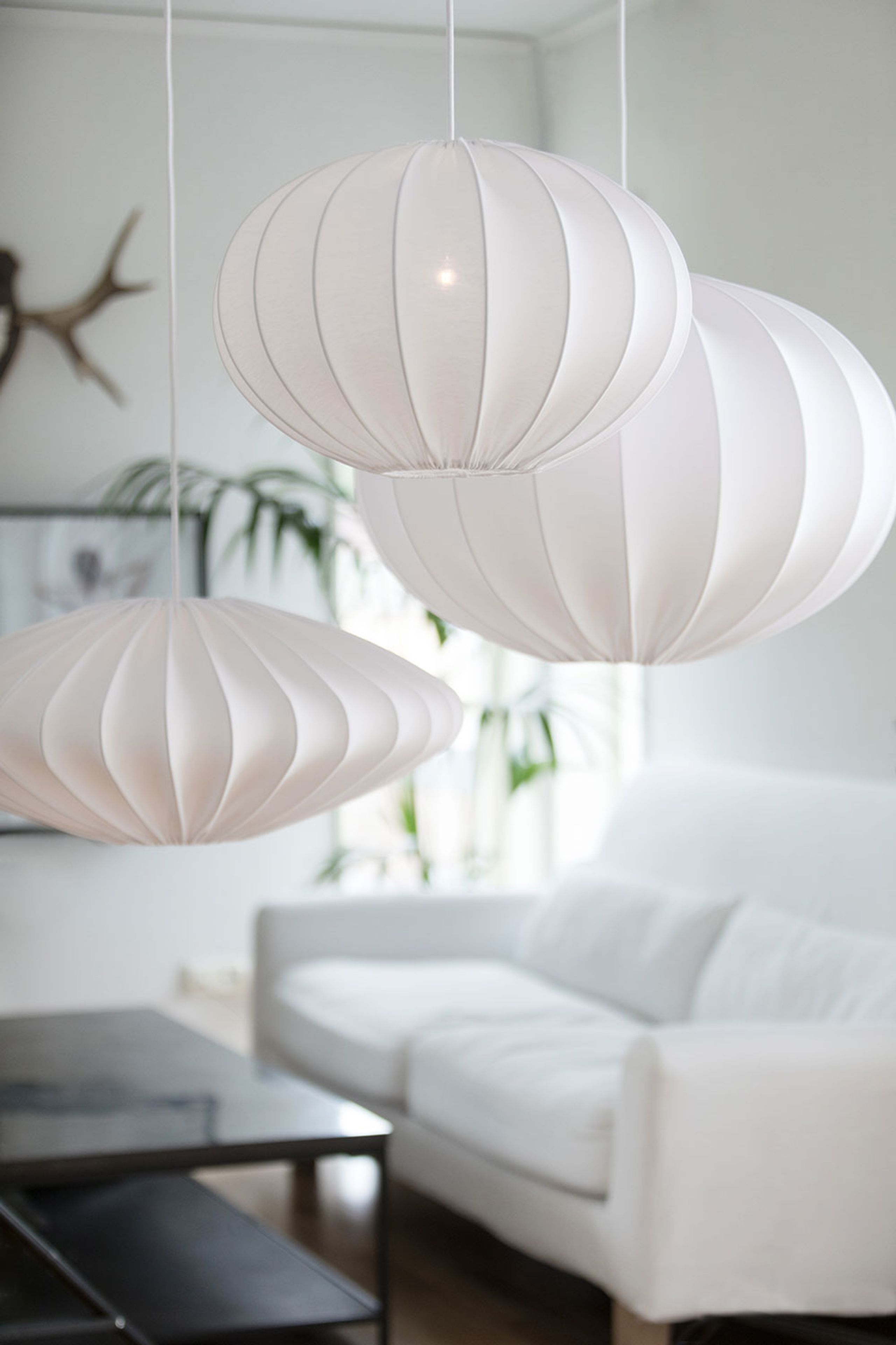 Watt & Veke - Pendant Lamp - Ellipse Linen - Natural - Small