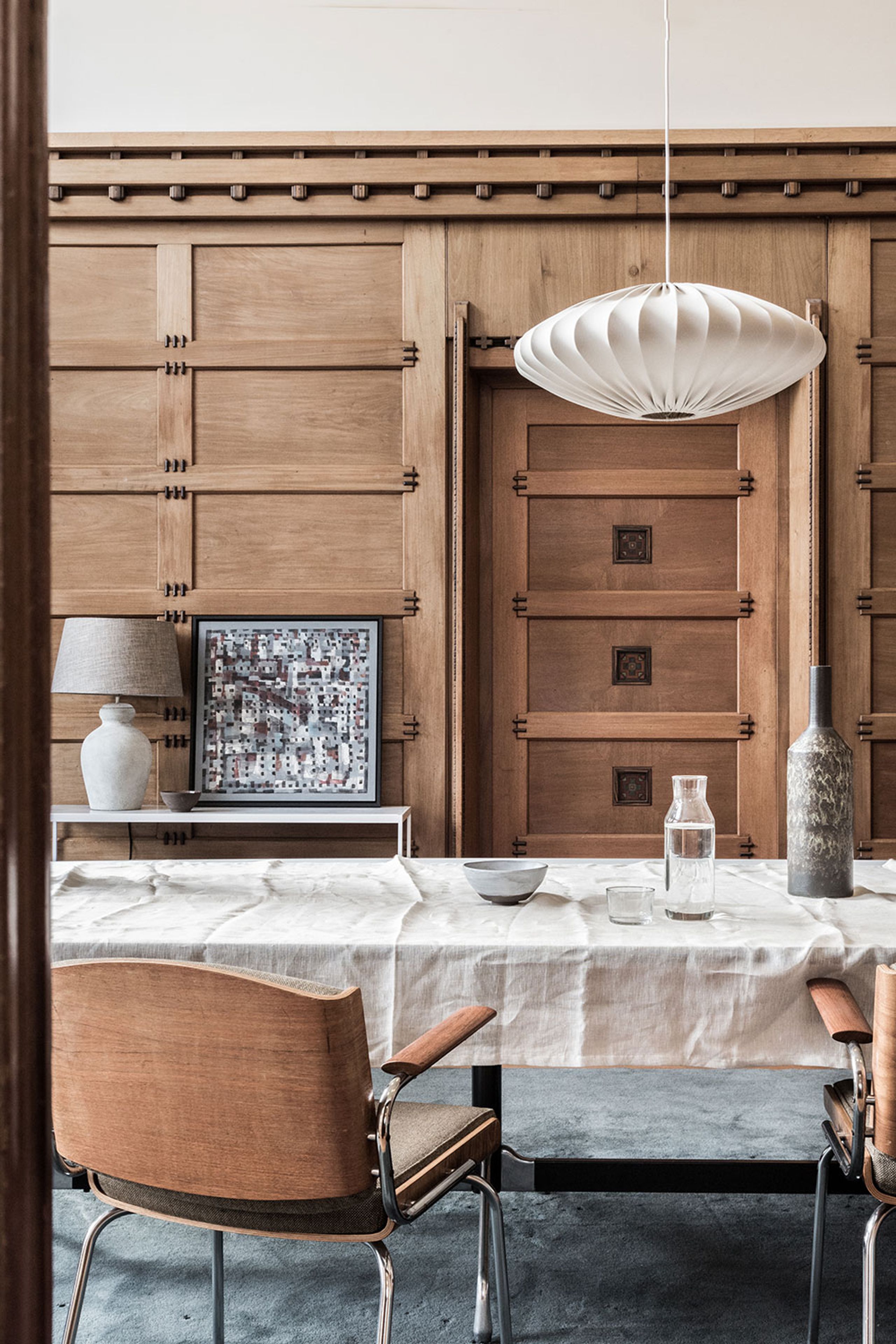 Watt & Veke - Pendant Lamp - Ellipse Linen - Natural - Small