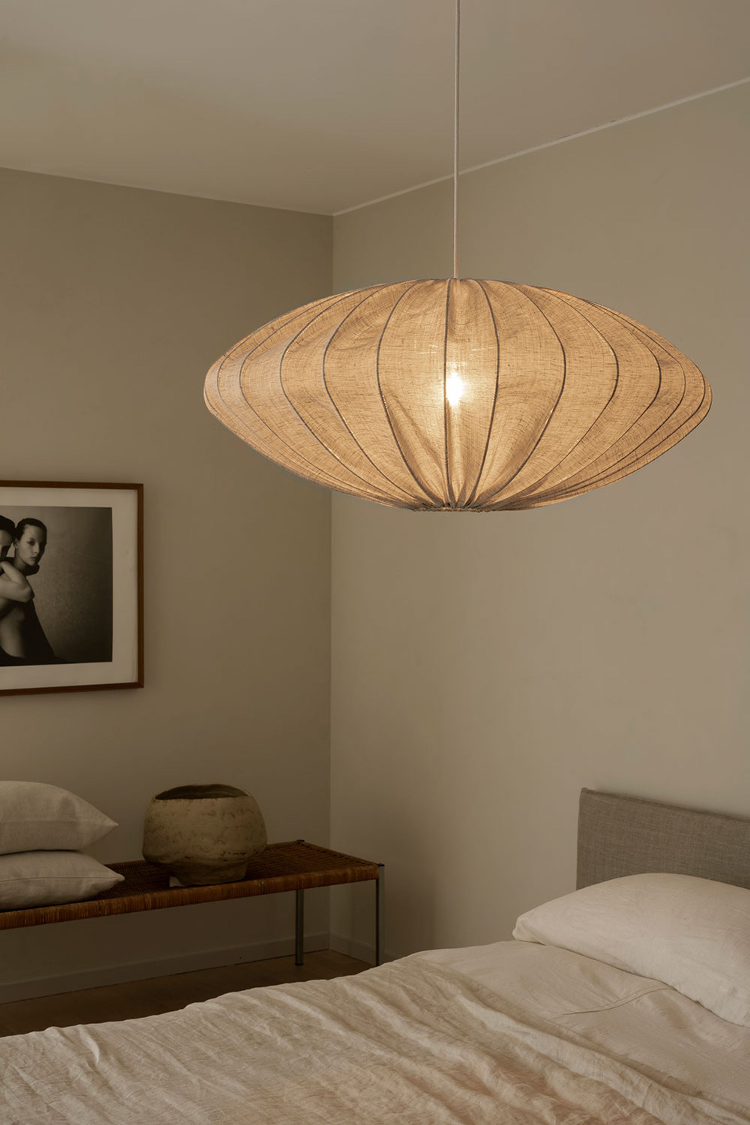Watt & Veke - Pendant Lamp - Ellipse Linen - Sand - Large