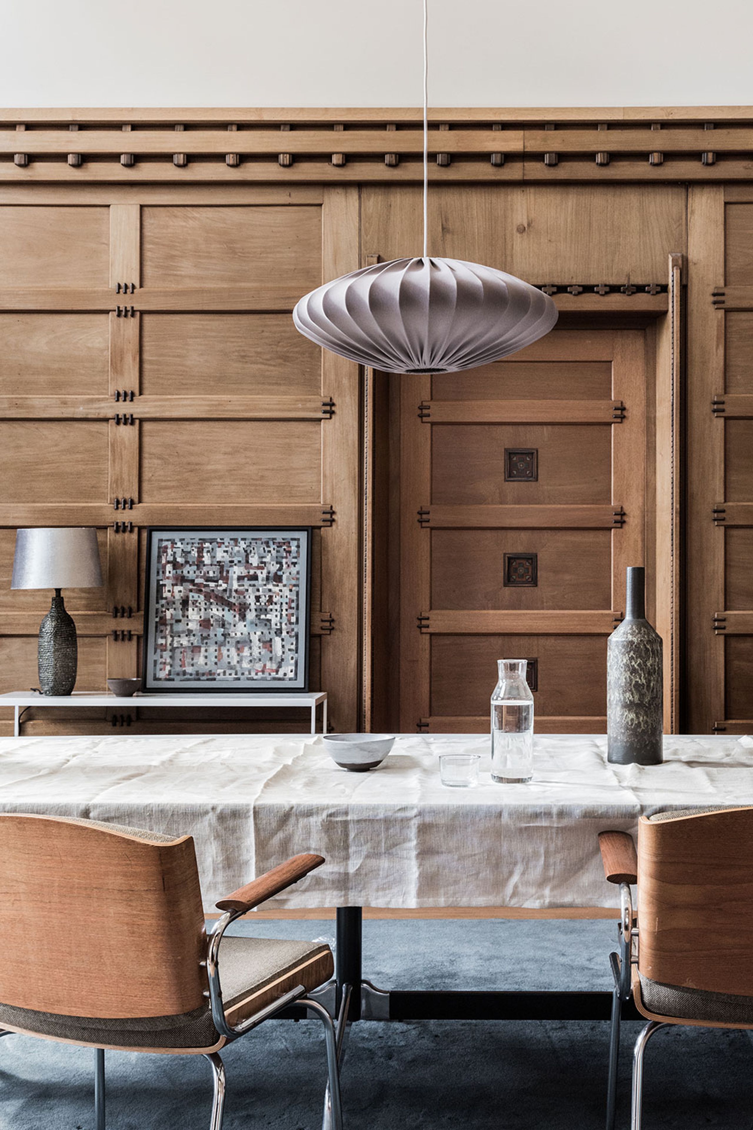 Watt & Veke - Pendule - Ellipse Linen - Sand - Small