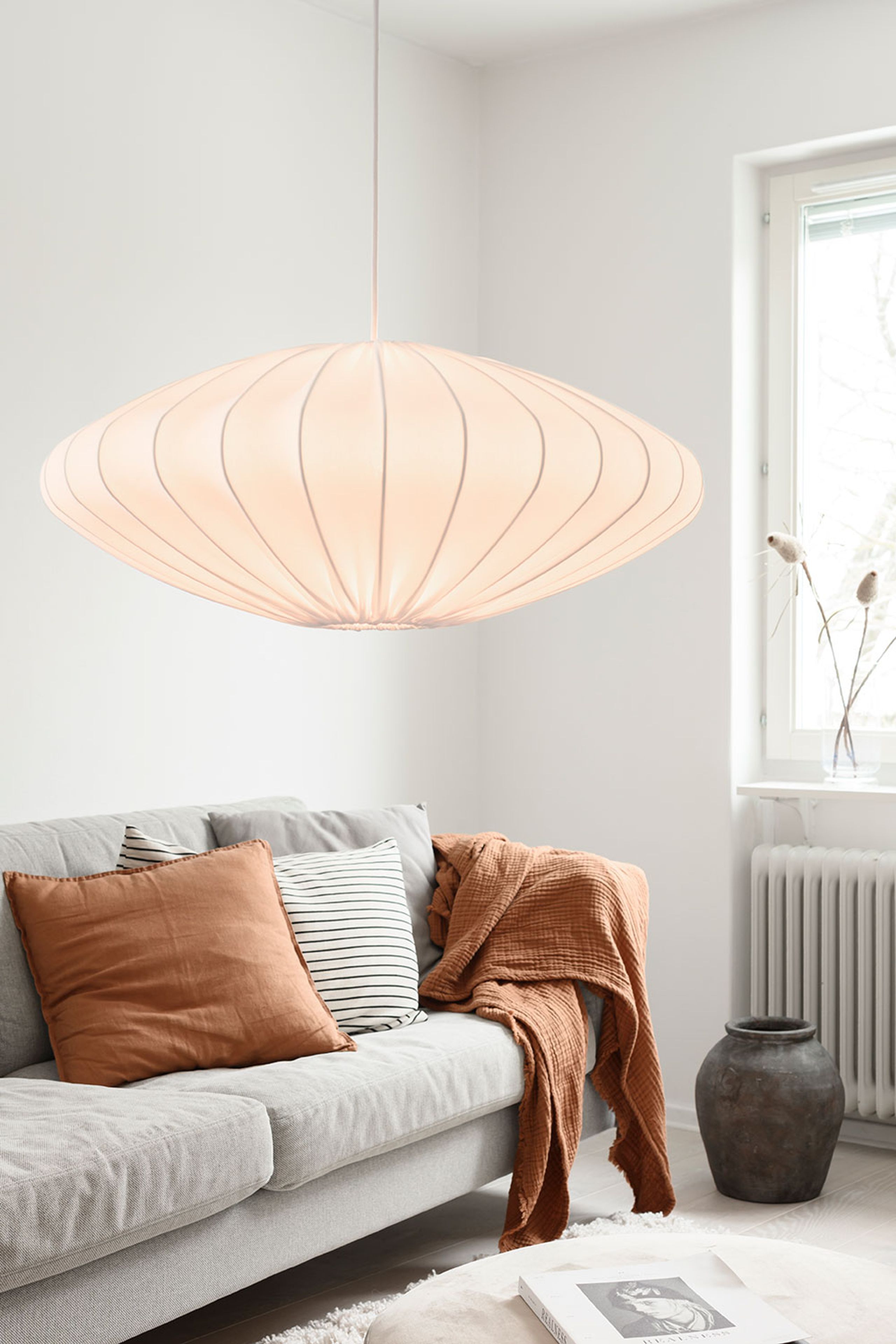 Watt & Veke - Pendelleuchte - Ellipse Linen - White - Large