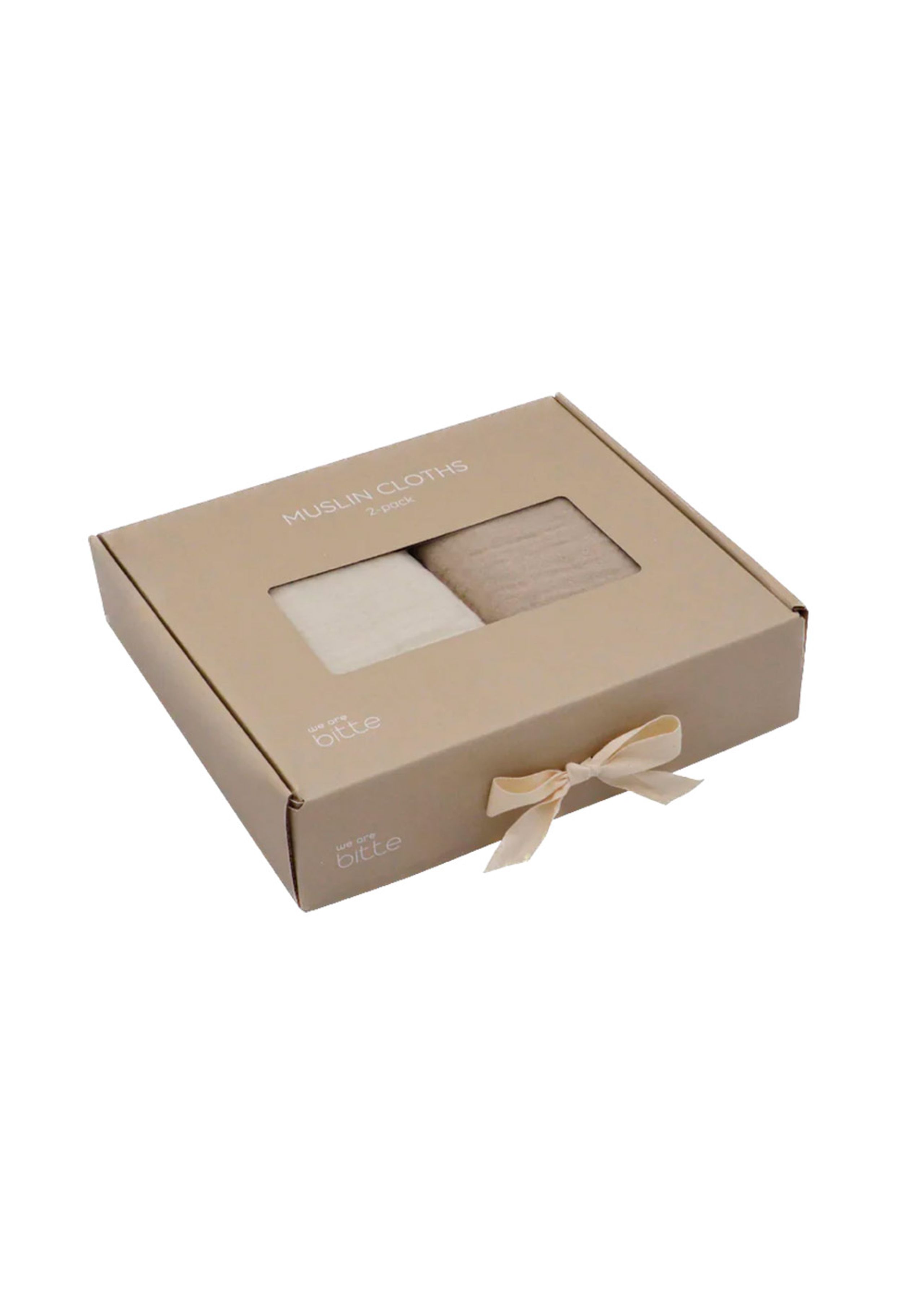 We Are Bitte - Schmusetuch - Muslin - 2-pack Gift Box - Light Sand / Clay