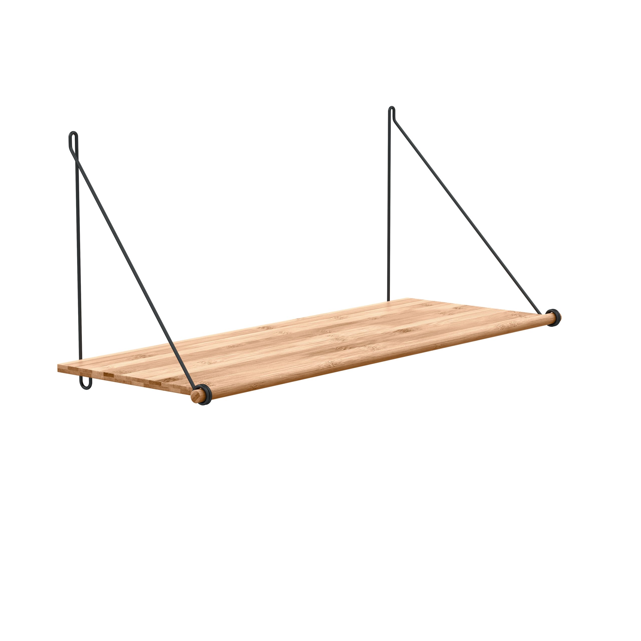 WeDoWood - Shelf - Loop Shelf - Black and Bamboo