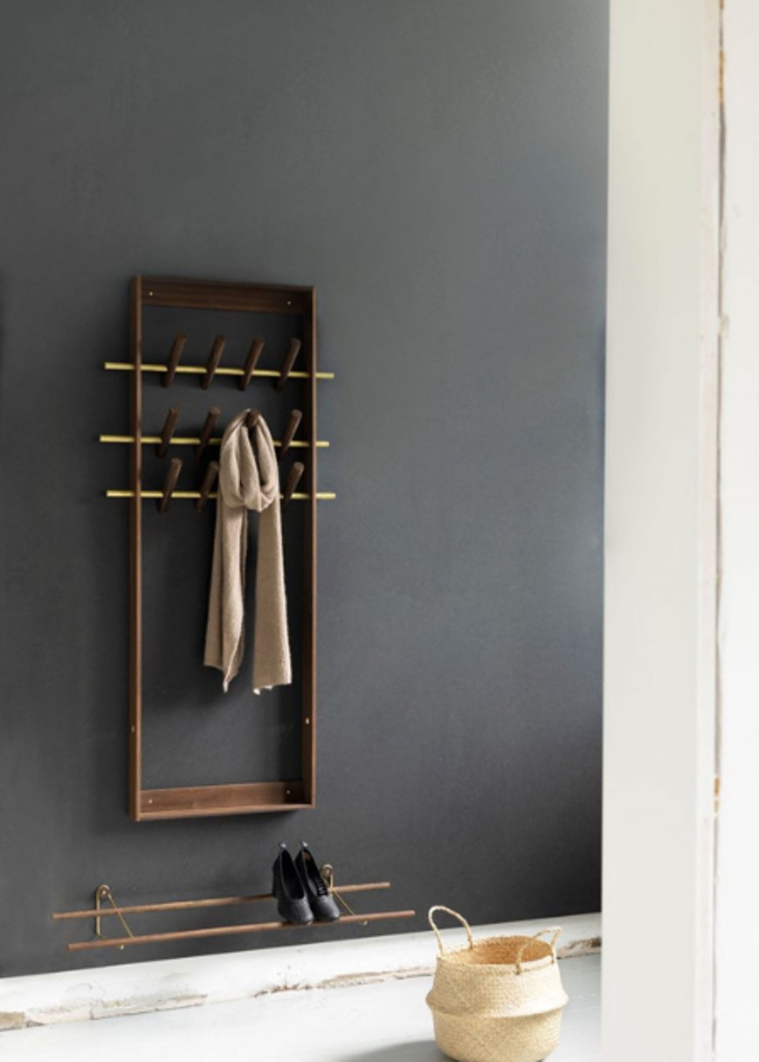 WeDoWood - Hooks - Coat Frame - Smoked Oak - Brass