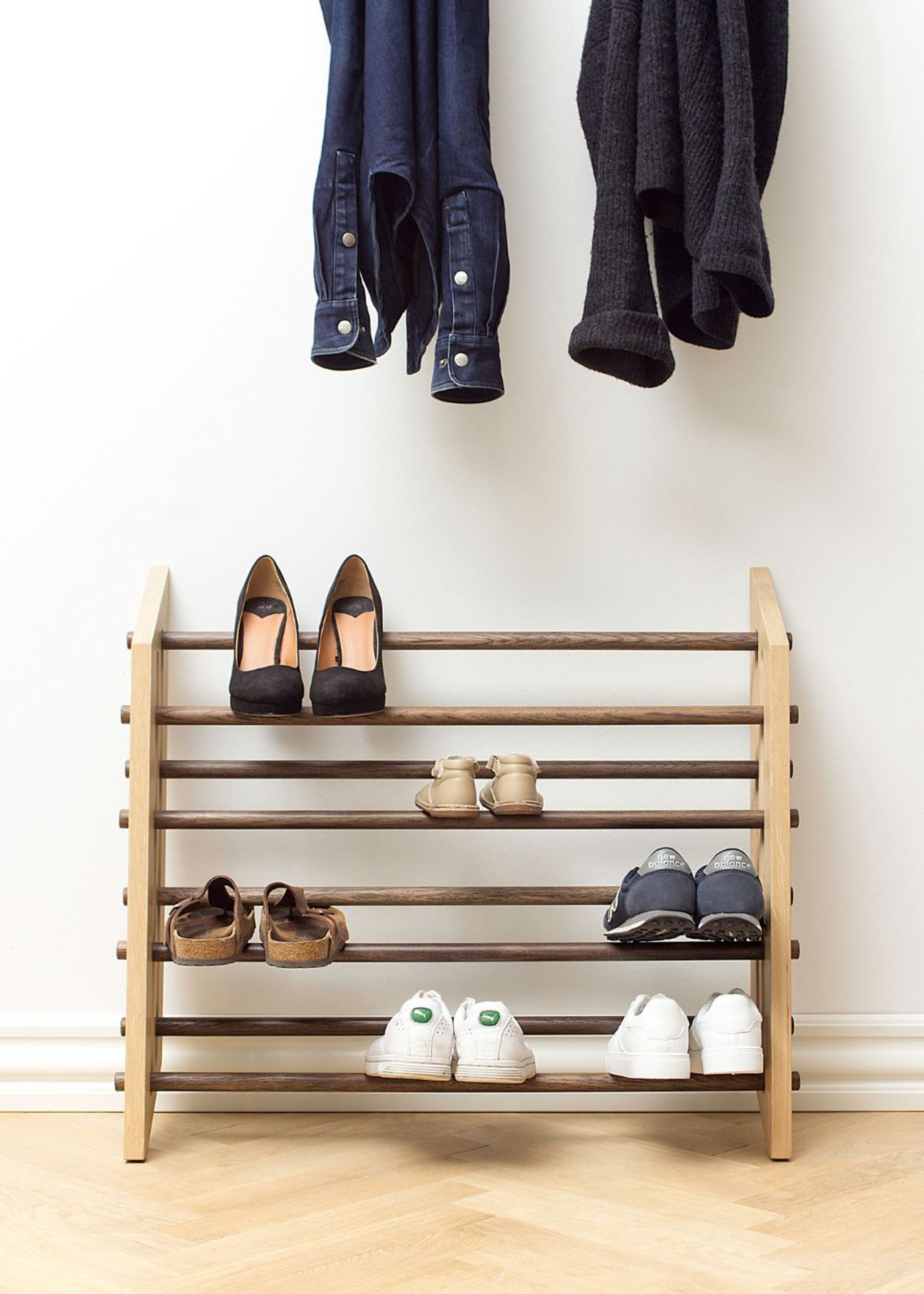 WeDoWood - Shoe Rack - Moodstand - Light and dark Oak - Large