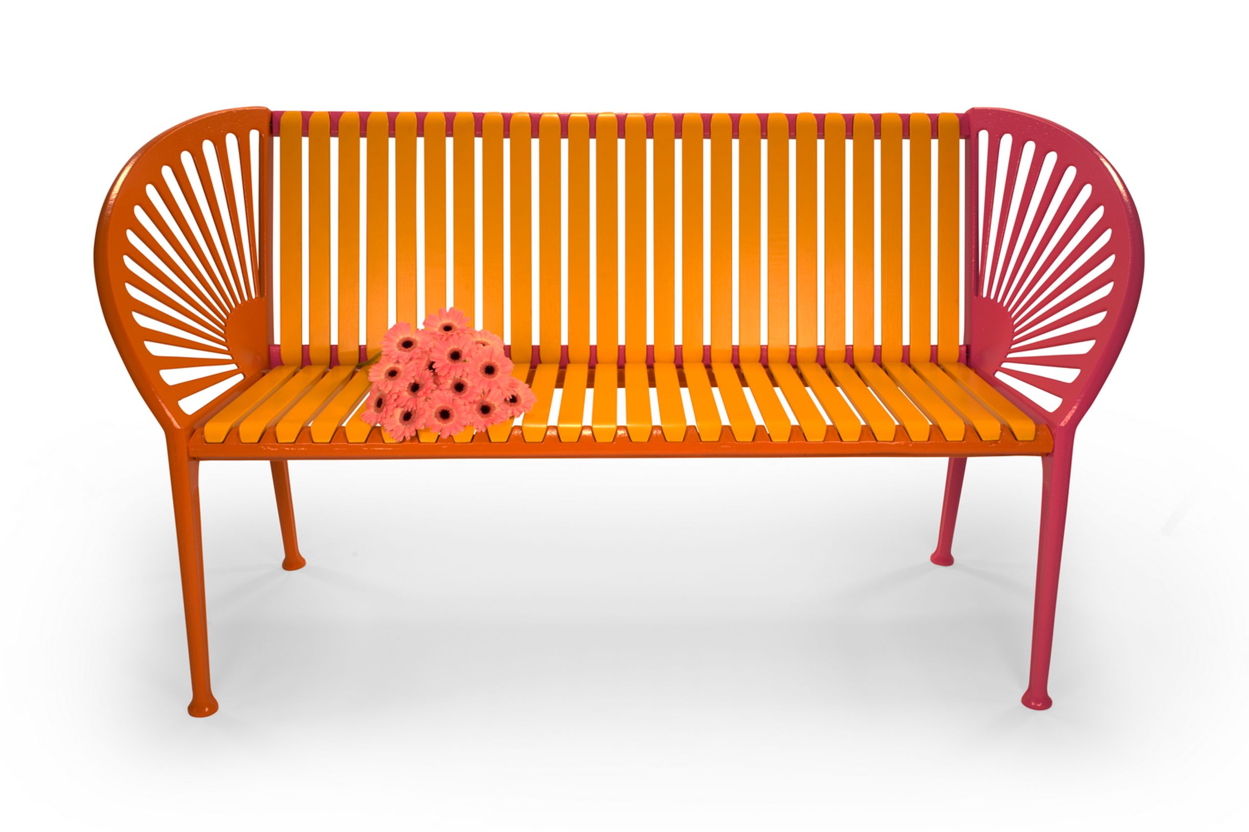 WOLFF NORDIC - Bænk - ND100 City bænken af Nanna Ditzel 100 års jubilæumsudgave - Støbejern, lakeret mahogni i 100 års jubilæums farver