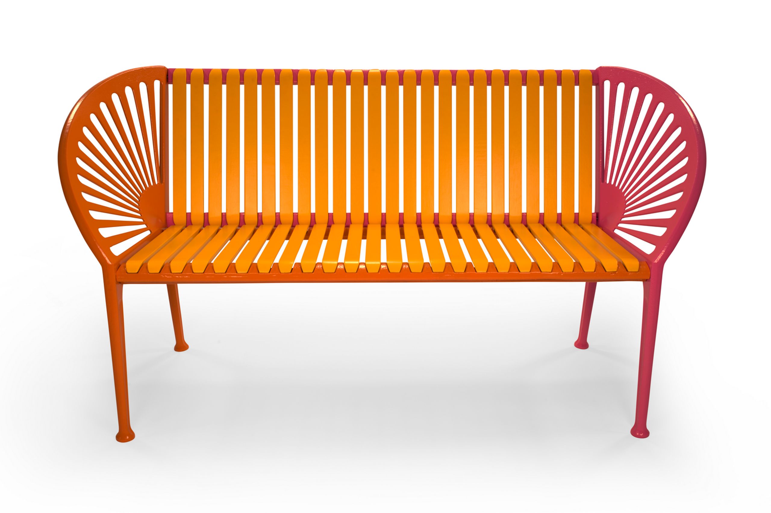 WOLFF NORDIC - Bænk - ND100 City bænken af Nanna Ditzel 100 års jubilæumsudgave - Støbejern, lakeret mahogni i 100 års jubilæums farver