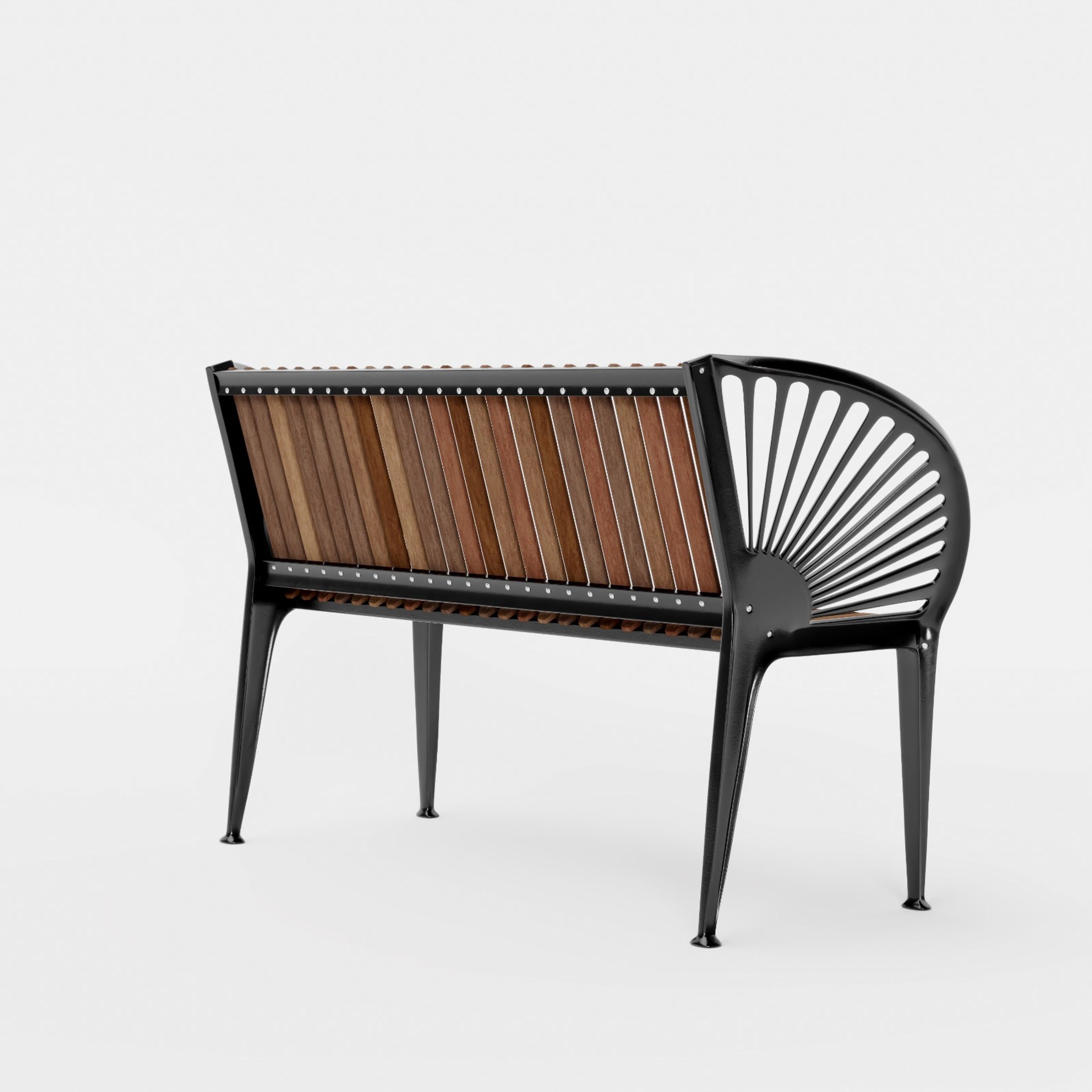 WOLFF NORDIC - Gartenbank - ND100 City bench by Nanna Ditzel - Cast iron, Oiled mahogany