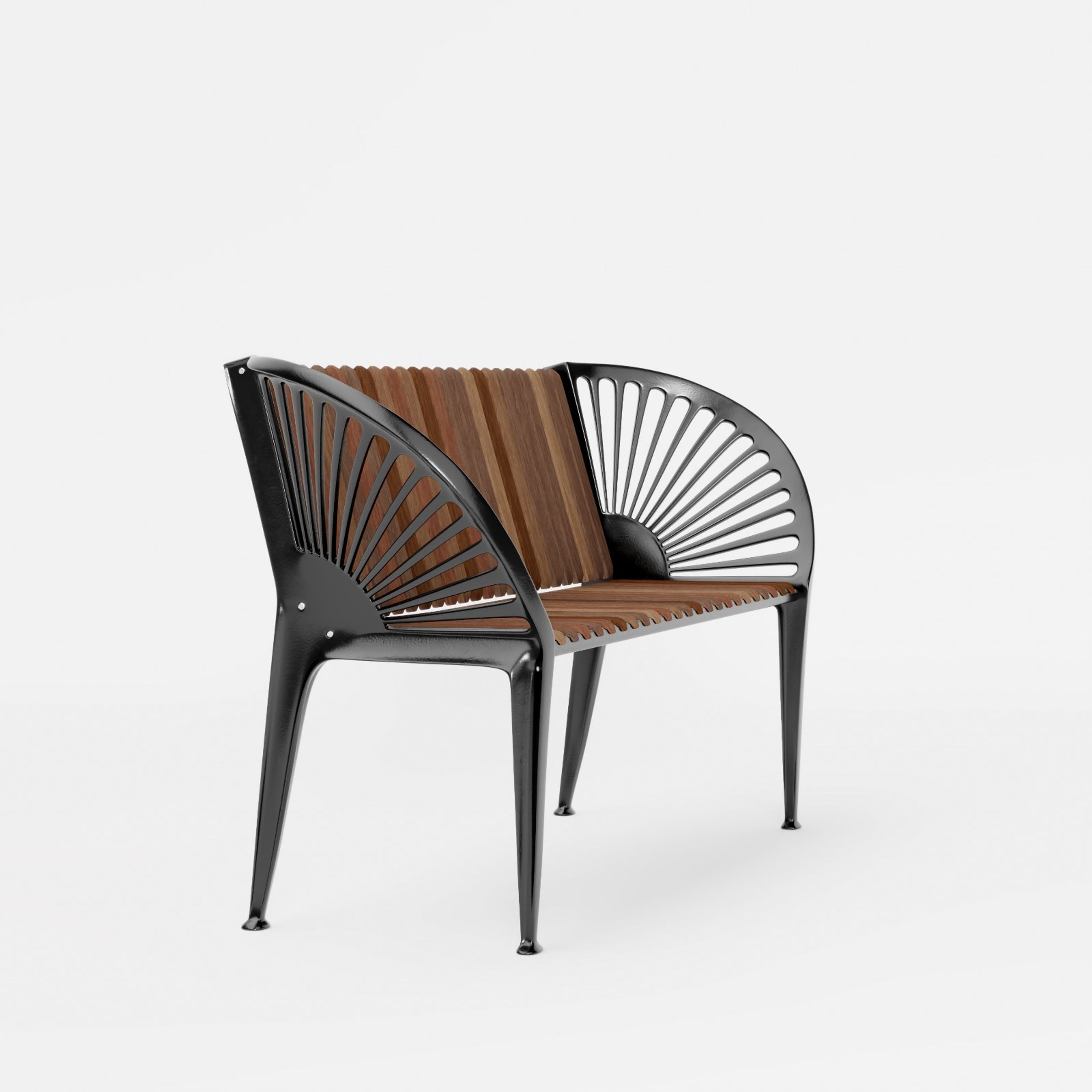 WOLFF NORDIC - Gartenbank - ND100 City bench by Nanna Ditzel - Cast iron, Oiled mahogany