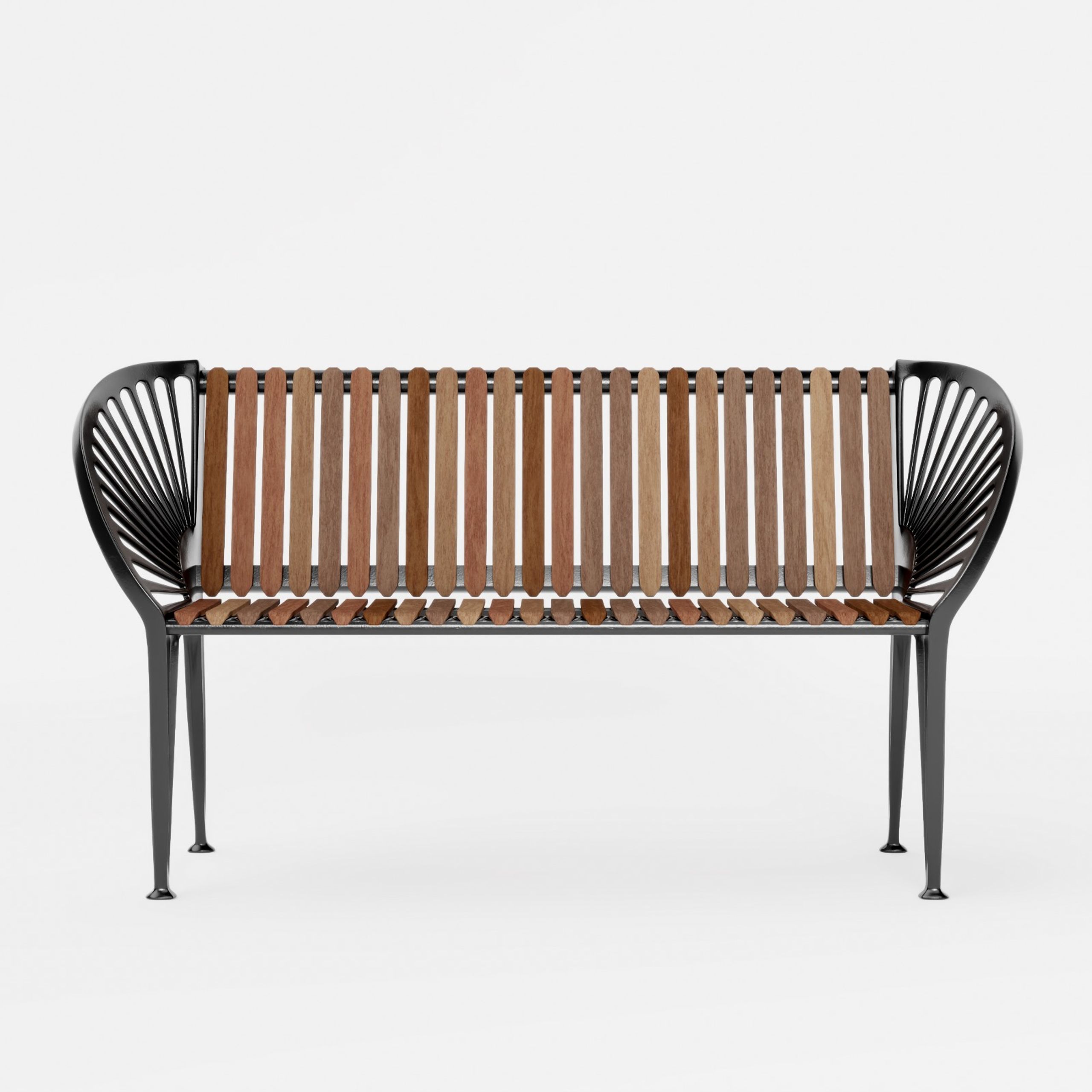 WOLFF NORDIC - Gartenbank - ND100 City bench by Nanna Ditzel - Cast iron, Oiled mahogany