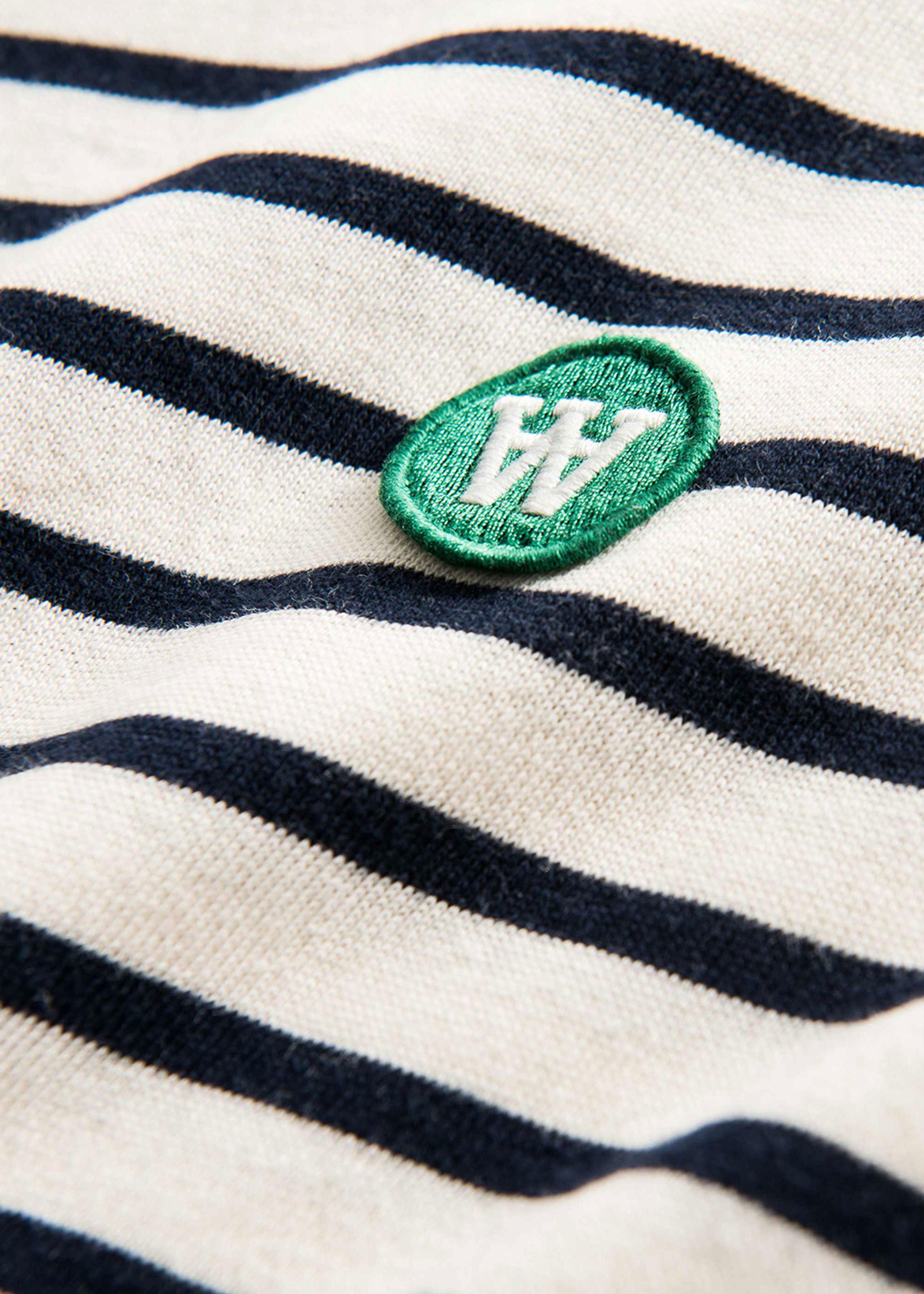 Wood Wood - Bluse - Moa Stripe Long Sleeve - Off-white/Navy Stripes