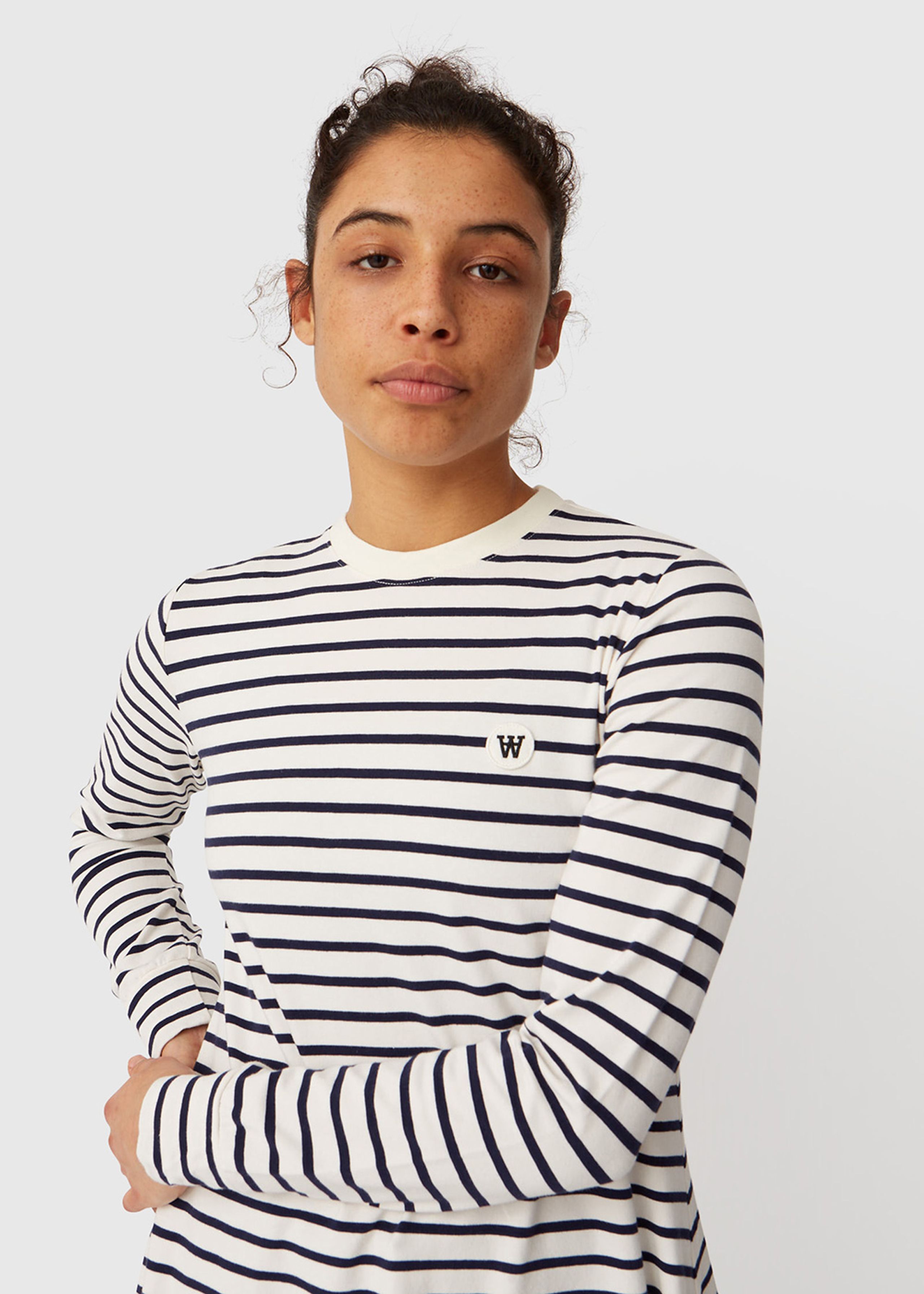 Wood Wood - Kleid - Isa Dress - Off-white/Navy stripes