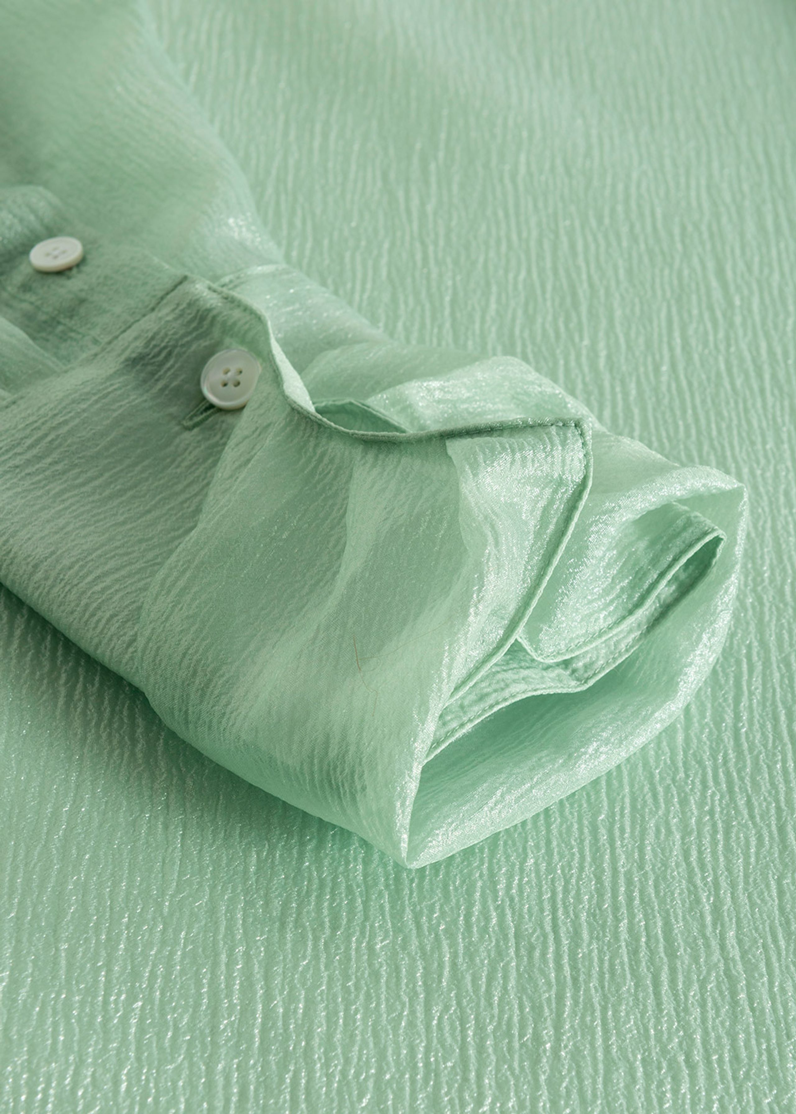 Wood Wood - Košile - Beth Crinkled Shirt - Light Green