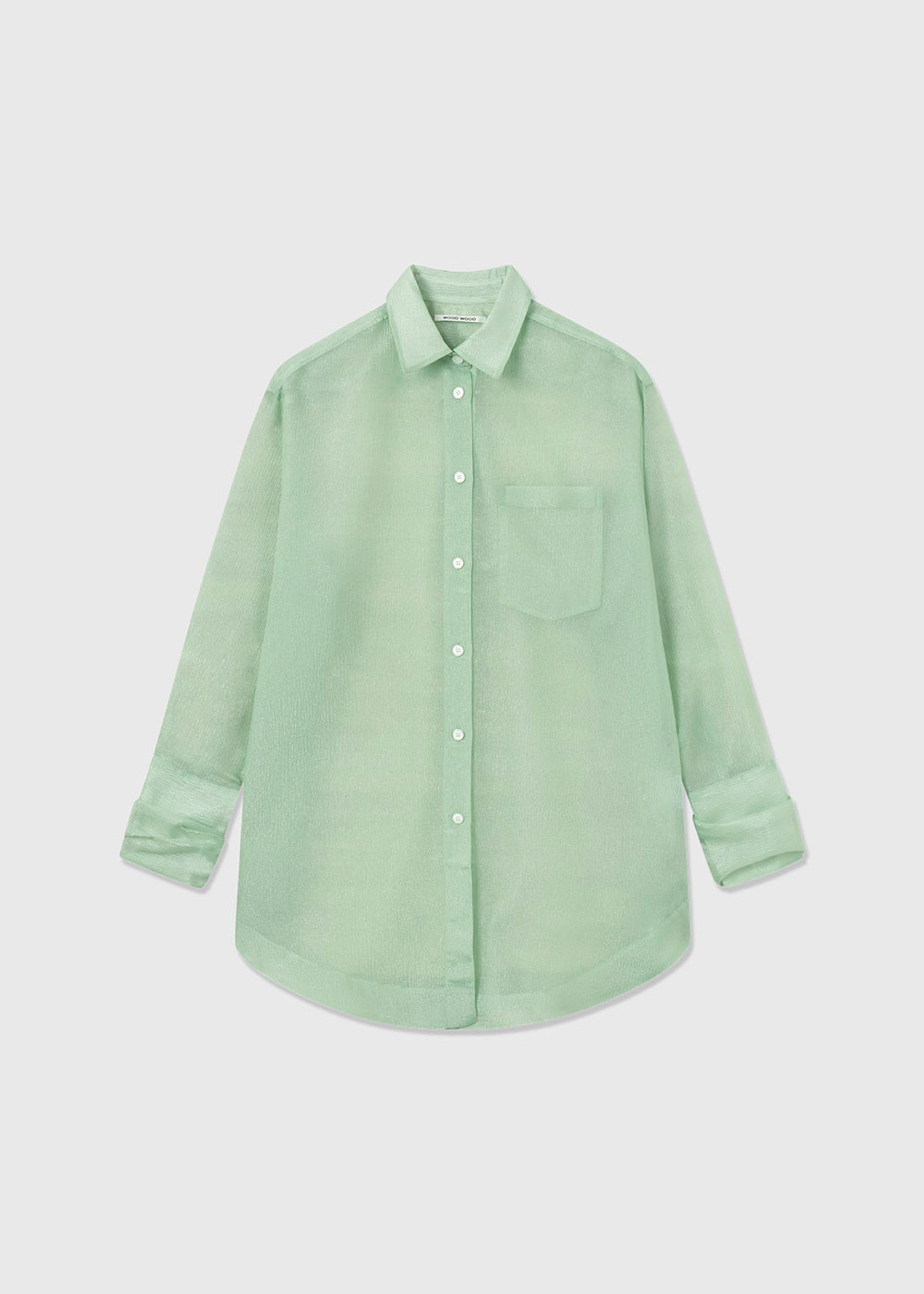 Wood Wood - Košile - Beth Crinkled Shirt - Light Green