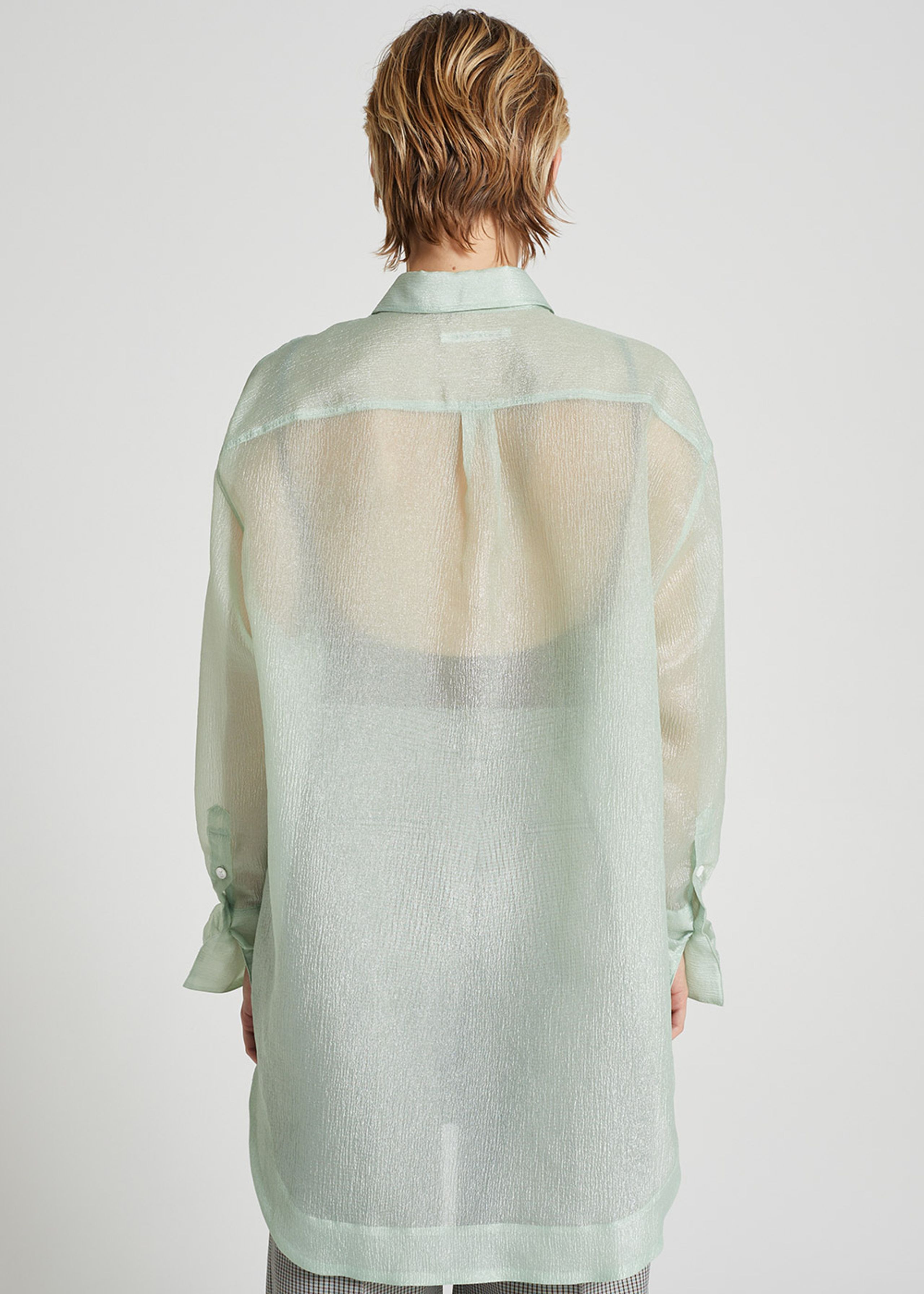 Wood Wood - Košile - Beth Crinkled Shirt - Light Green