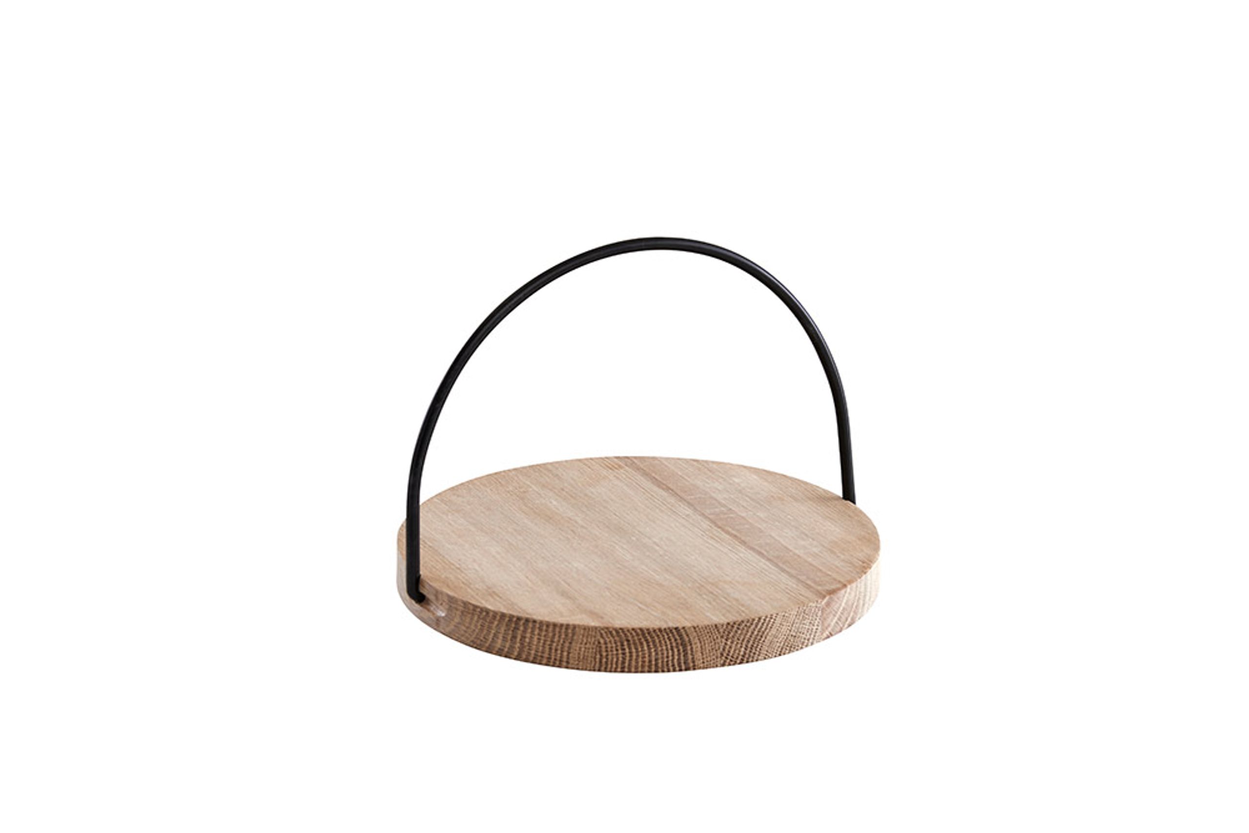 Woud - Plateau - Loop tray - Oak / Black - Small