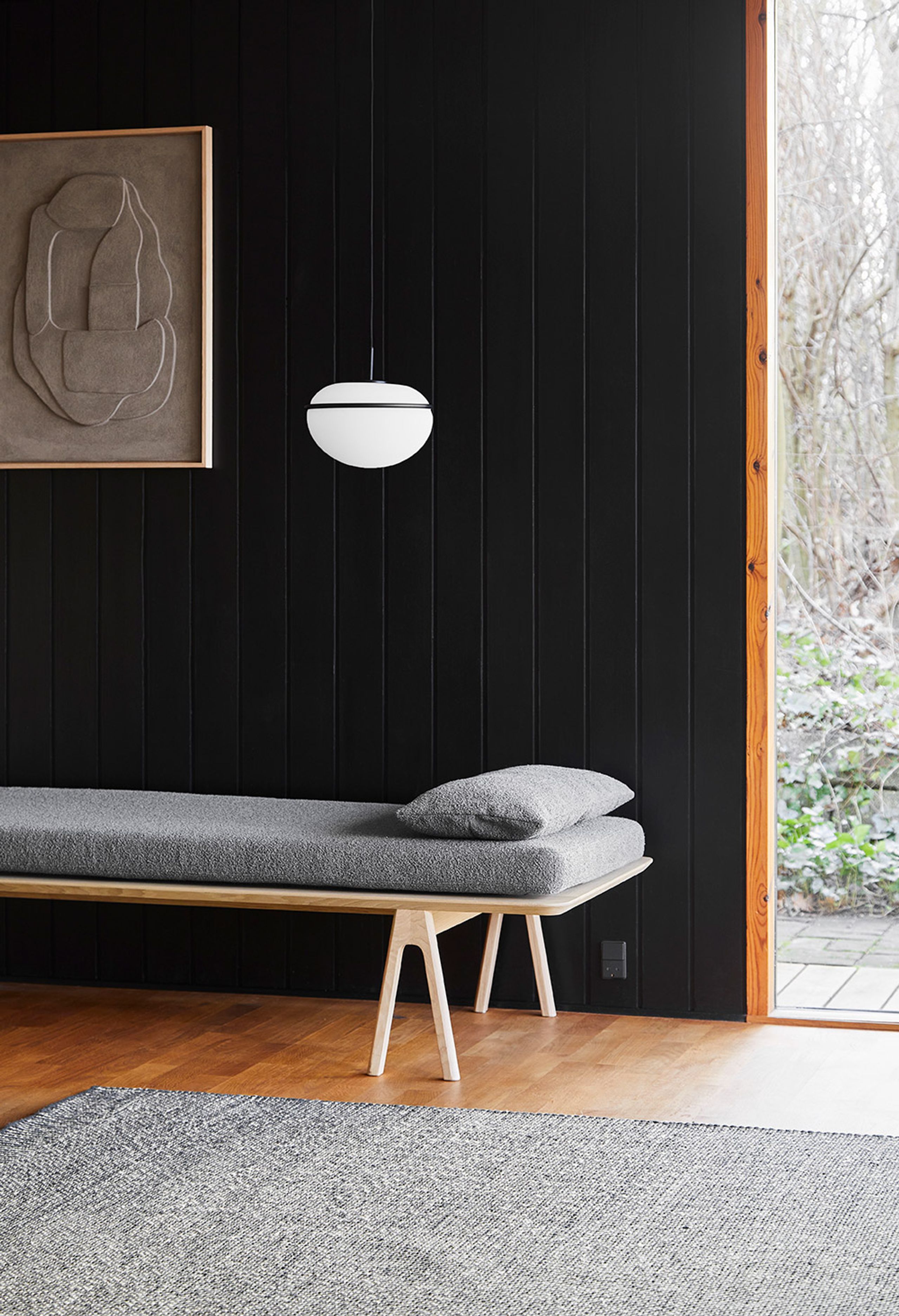 Woud - Daybed - Level Daybed - Alpine Grey 65 Bouclé