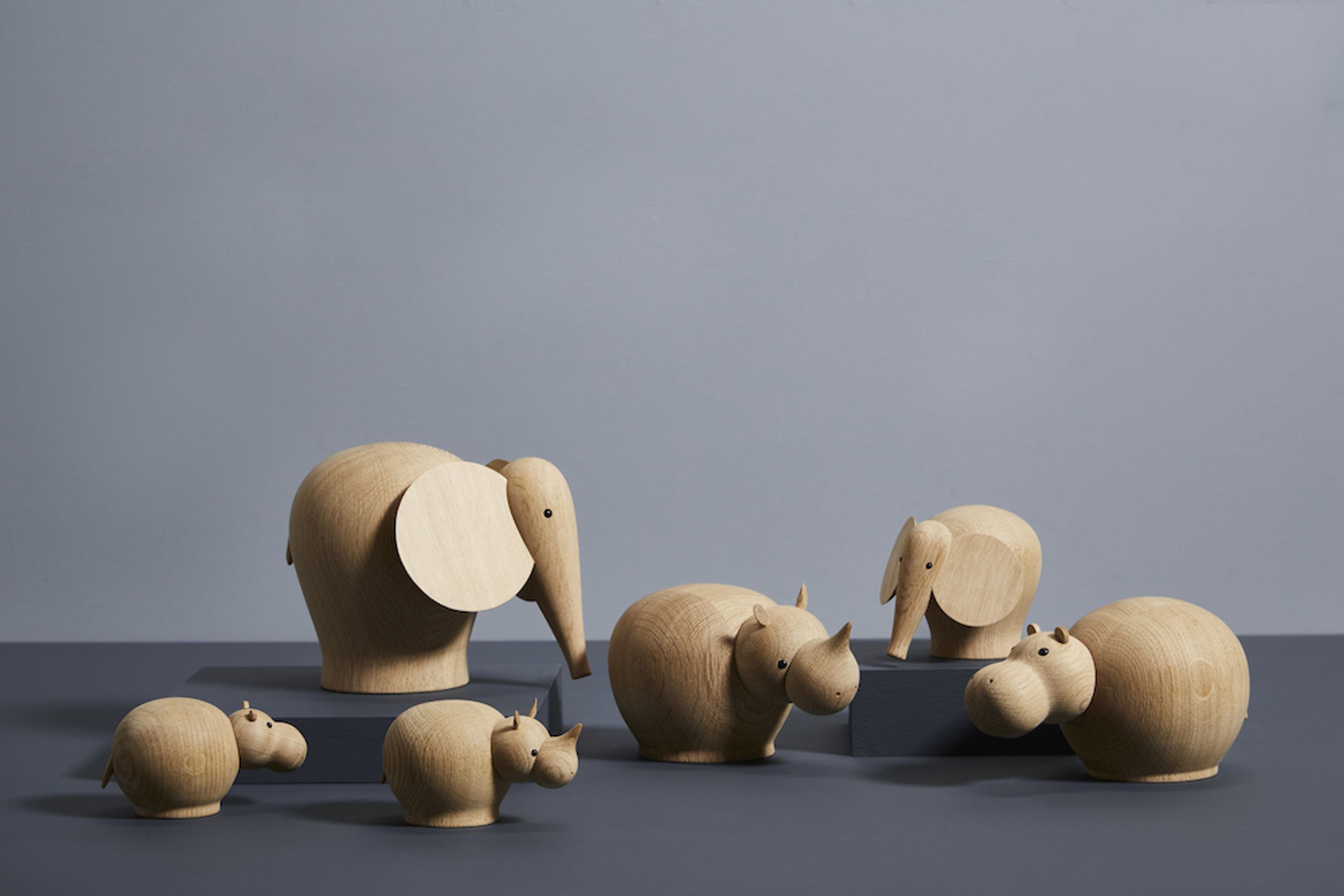 Woud - Figure - Hibo - Hippopotamus - Massivt egetræ - Mini