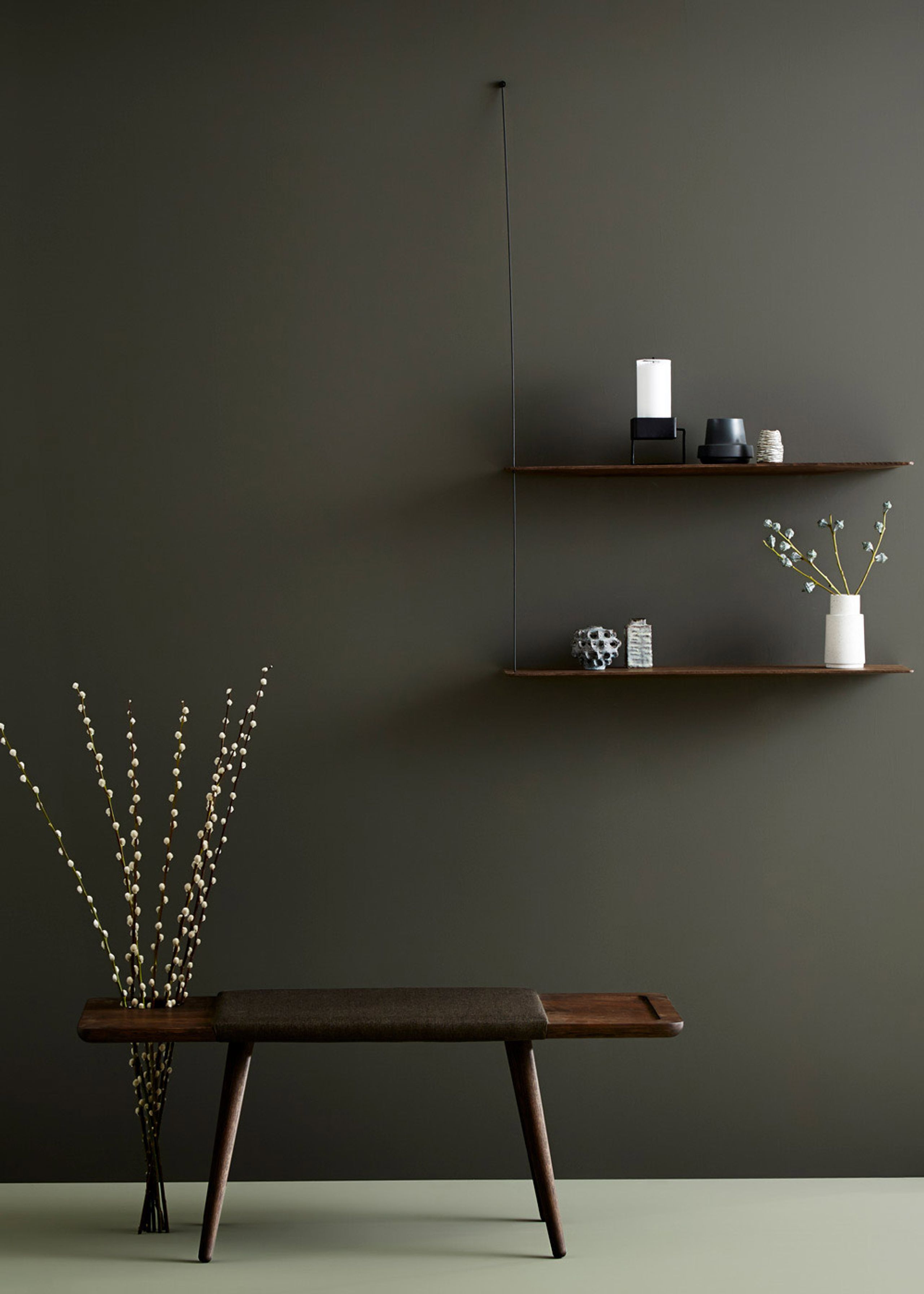 Woud - Shelf - Stedge stefl - Black, 2 shelves, small