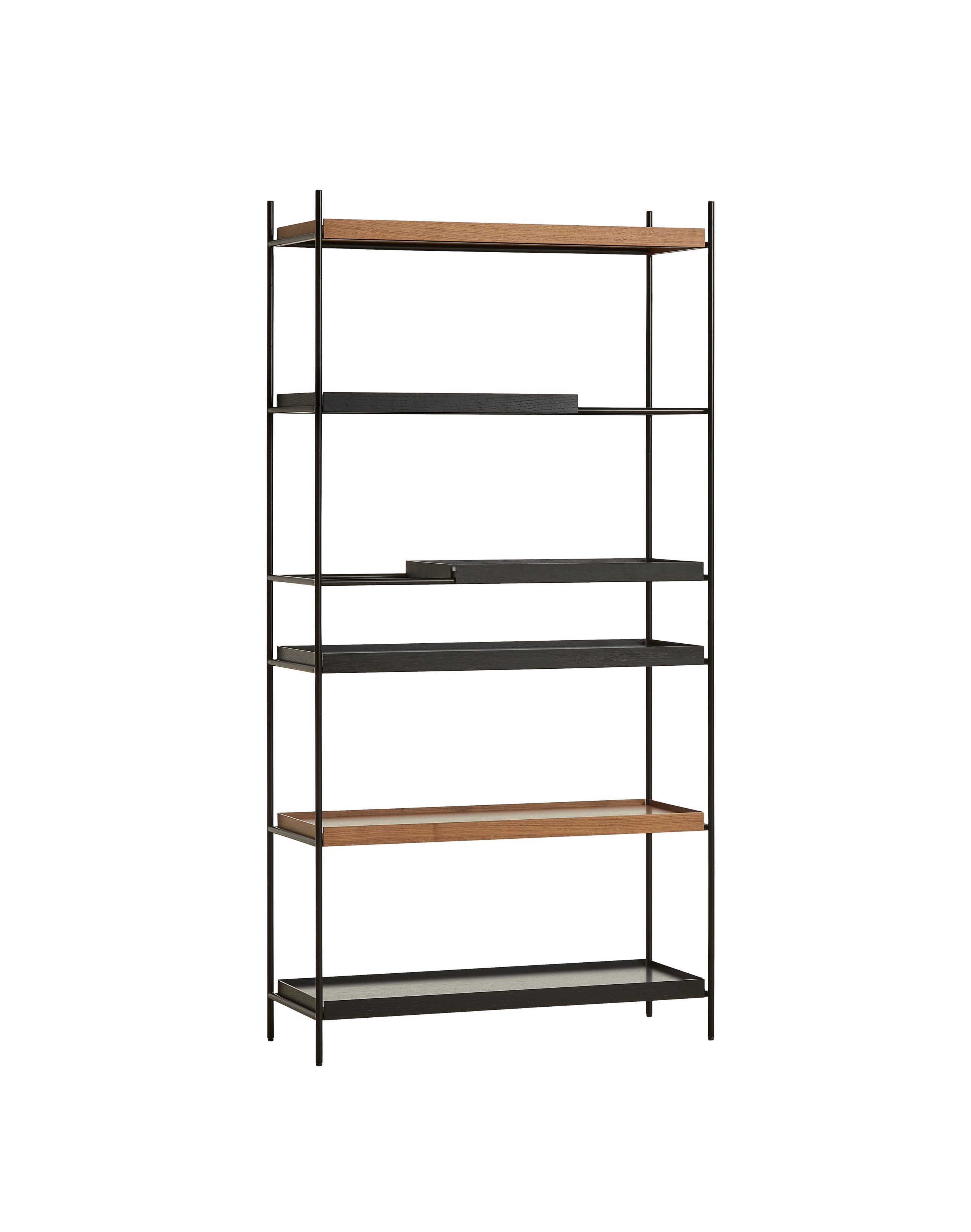 Woud - Hylla - Tray Shelf - Style 12 Valnød & Sort - Høj