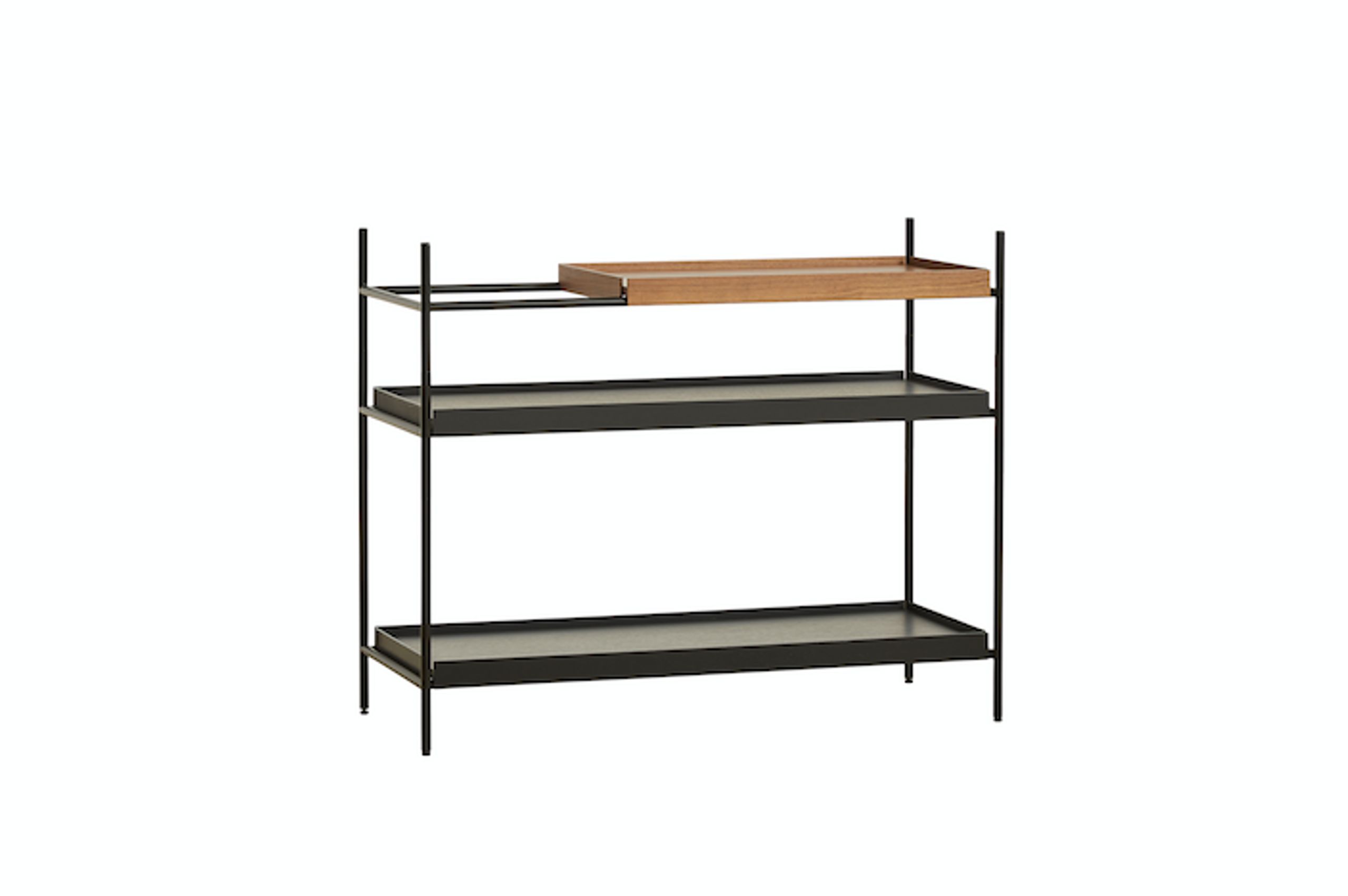Woud - Hylde - Tray Shelf - Style 7 Sort & Valnød - Lav
