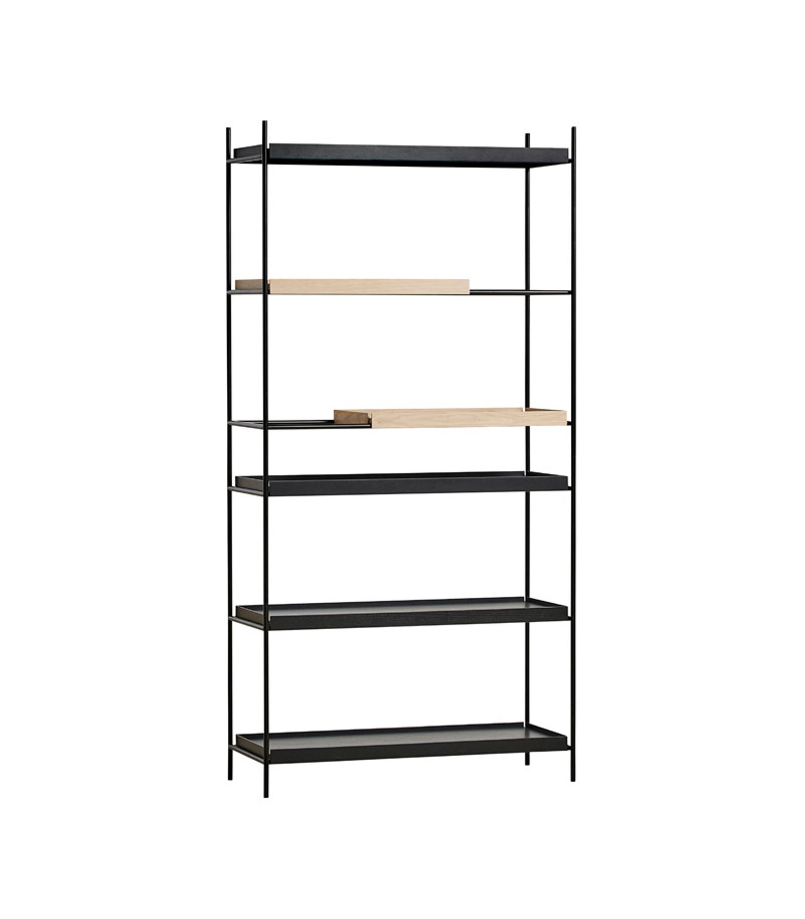 Woud - Shelf - Tray Shelf - Style 8 Sort & Eg - Høj