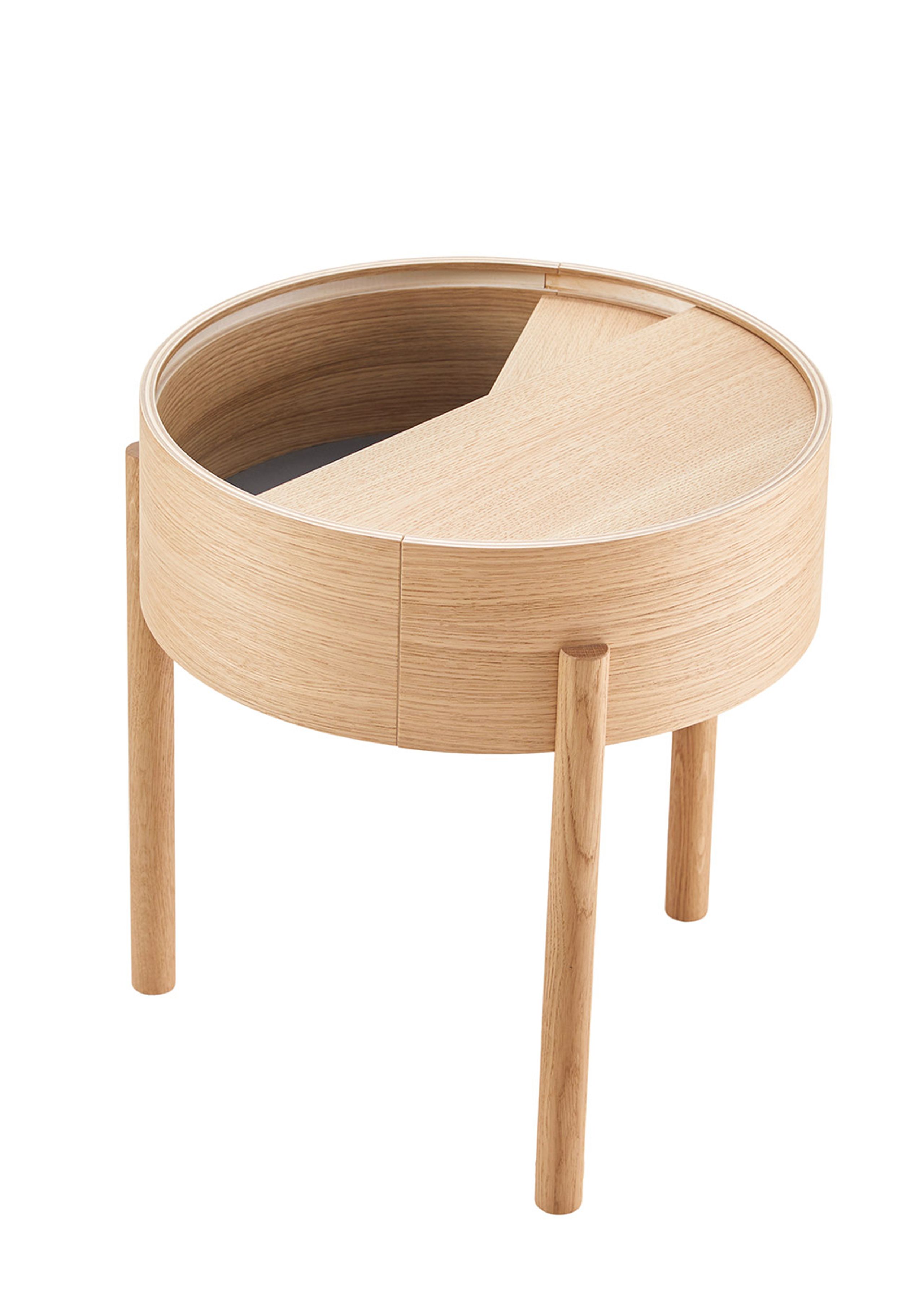 Woud - Mesa de centro - Arc Side and Coffee Table - White Pigmented Oak - Side Table