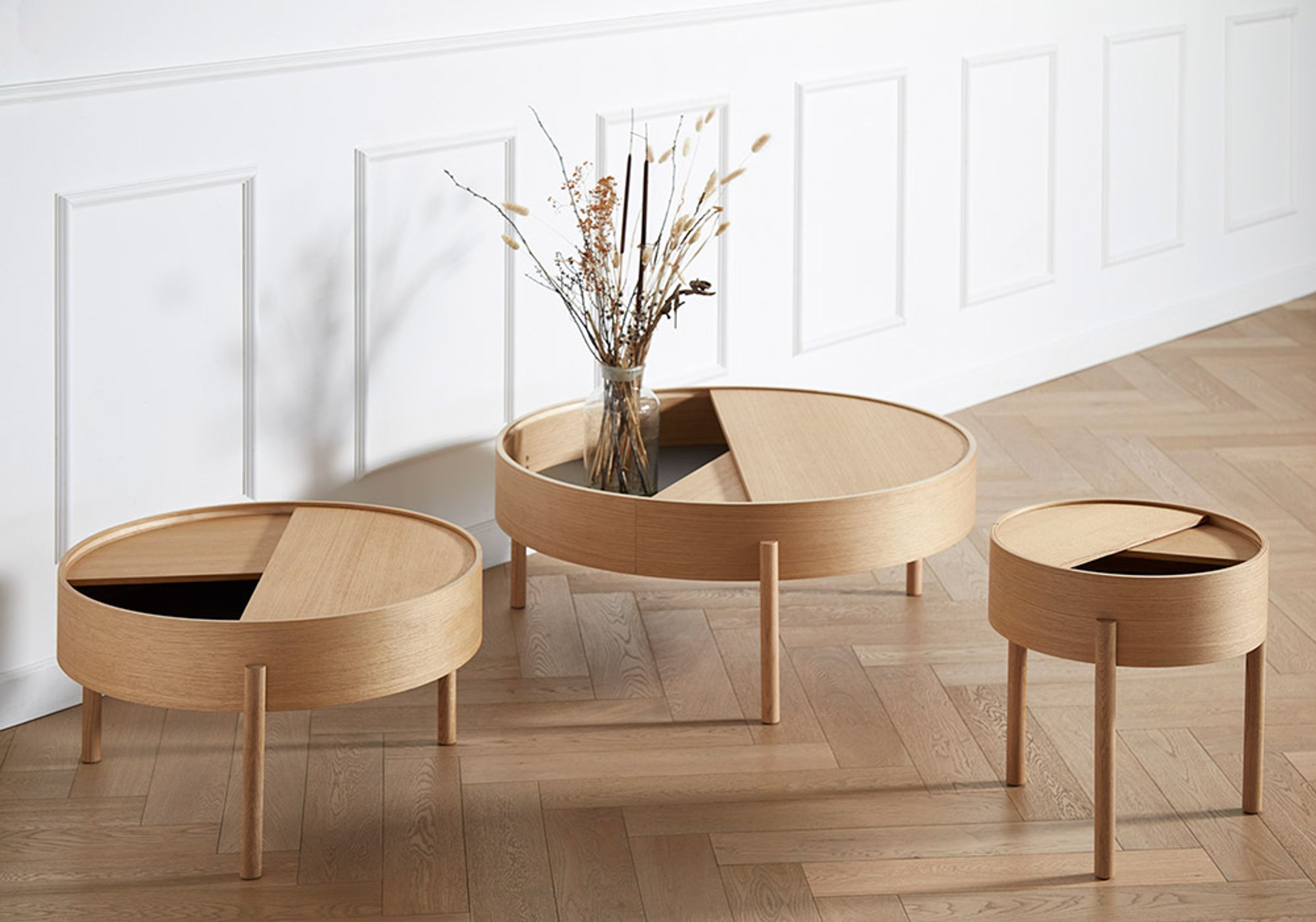 Woud - Couchtisch - Arc Side and Coffee Table - White Pigmented Oak - Coffee Table