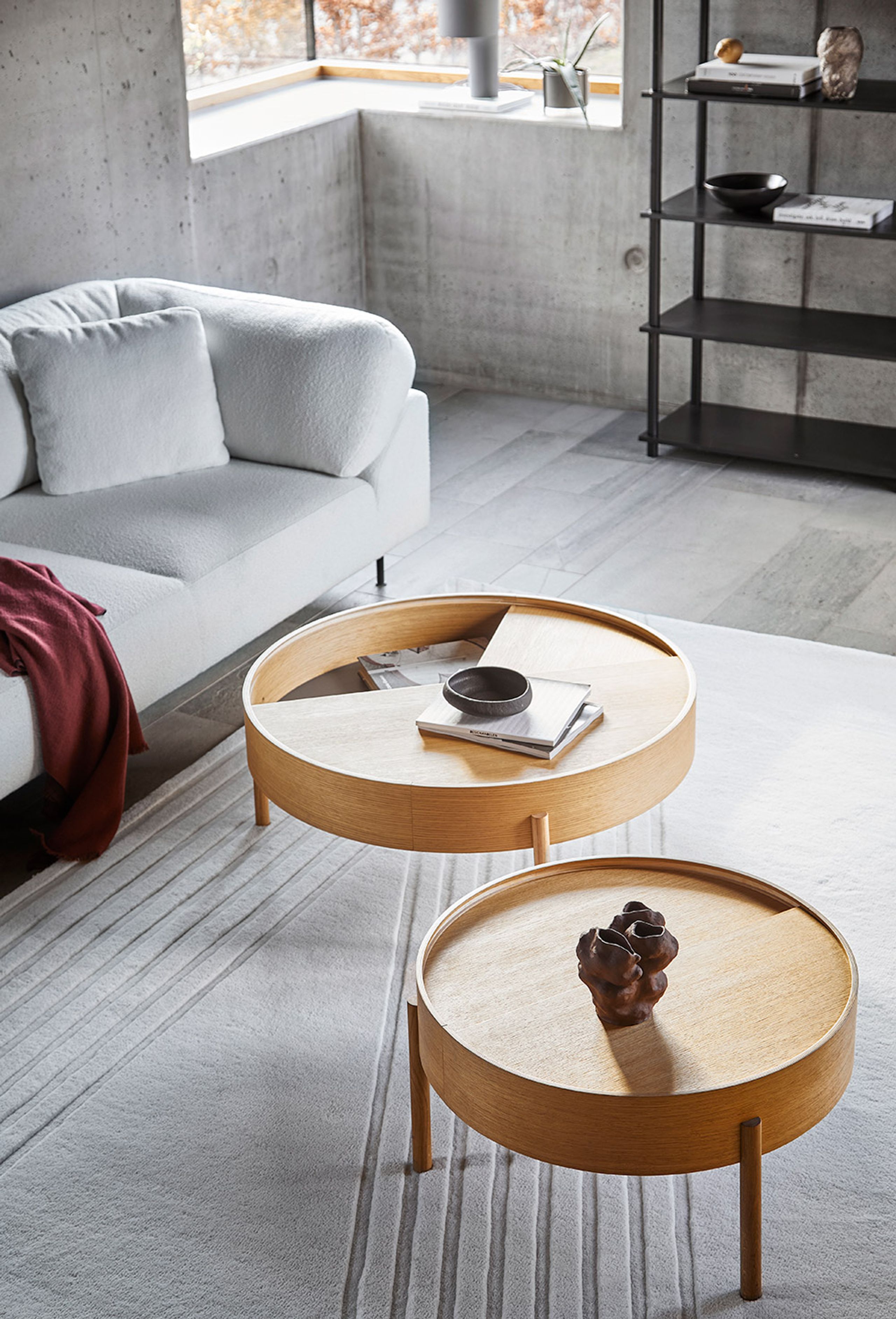 Woud - Couchtisch - Arc Side and Coffee Table - White Pigmented Oak - Coffee Table