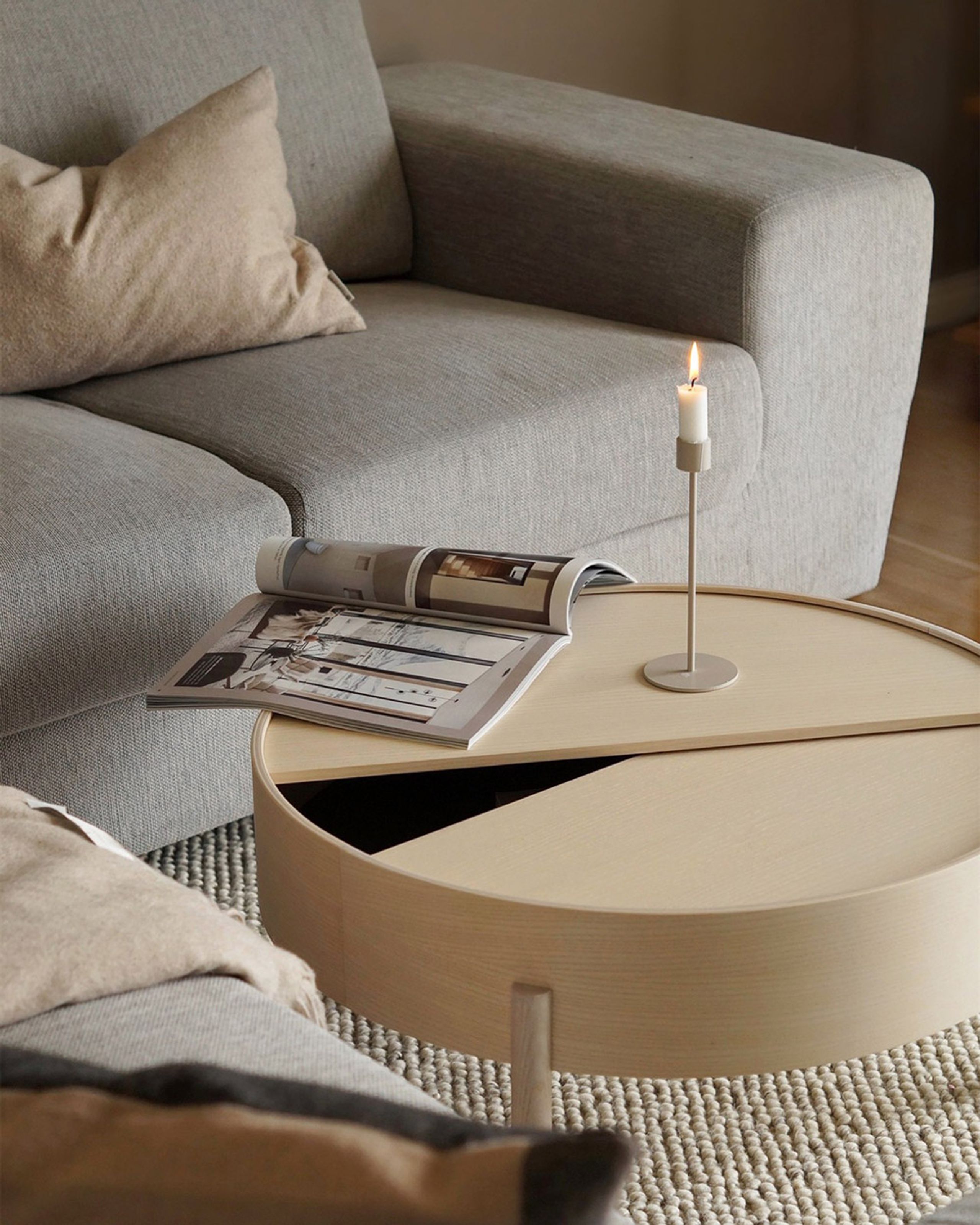 Woud - Couchtisch - Arc Side and Coffee Table - White Pigmented Oak - Coffee Table