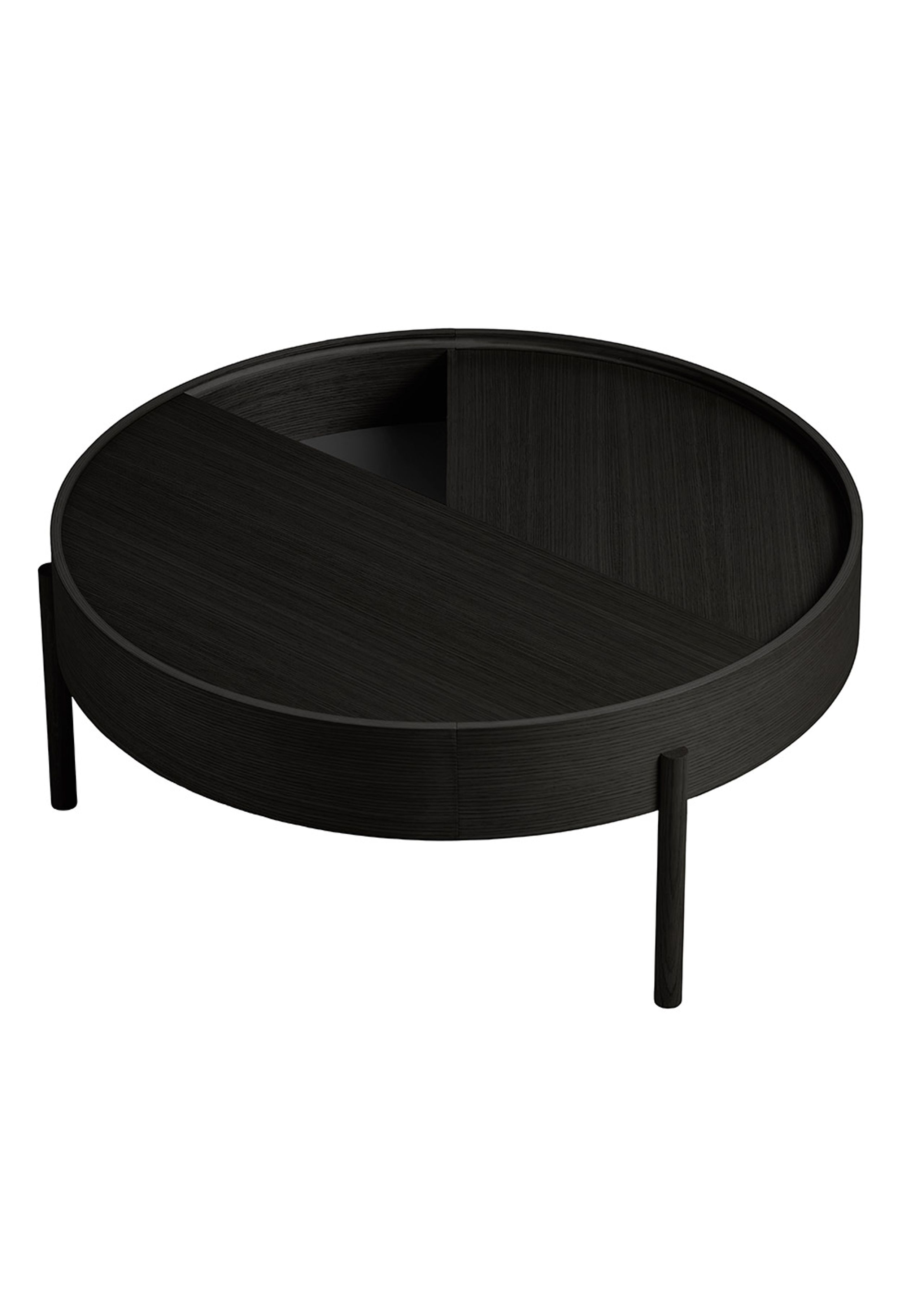 Woud - Houpací křeslo - Arc Side and Coffee Table - Black Painted Ash - Coffee Table