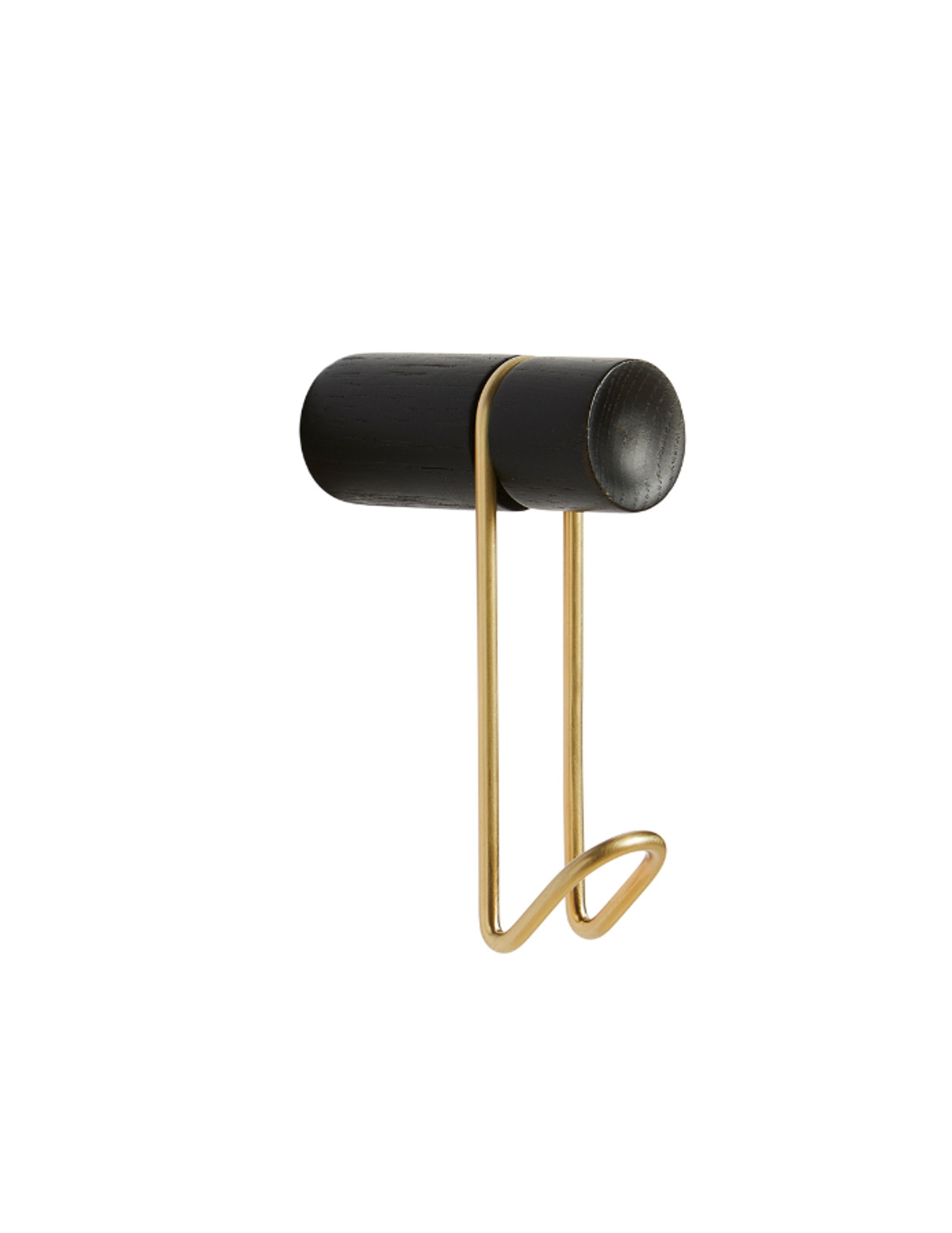 Woud - Haken - Around Wall Hanger - Black/Satin Brass - Small