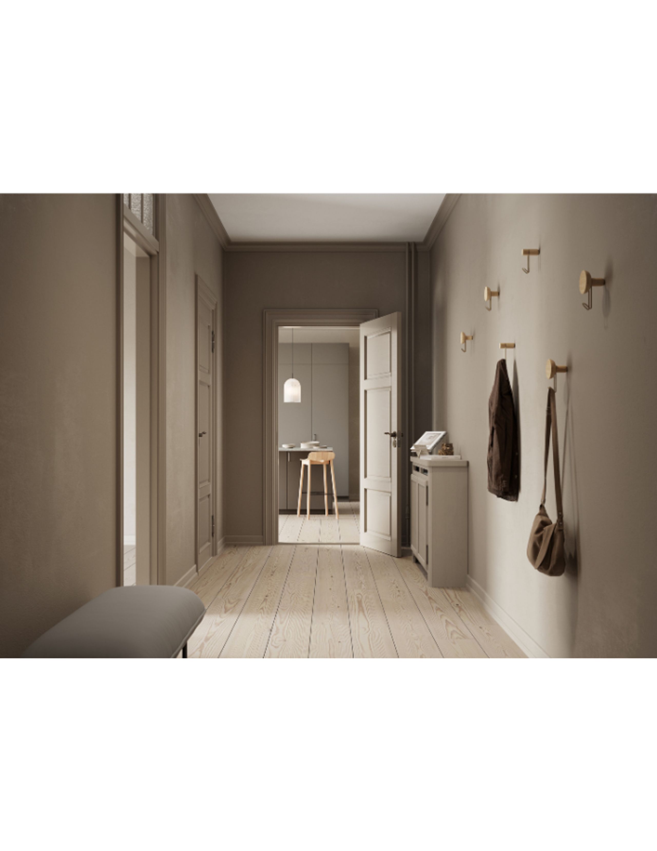 Woud - Grucce - Around Wall Hanger - Walnut/Black - Small