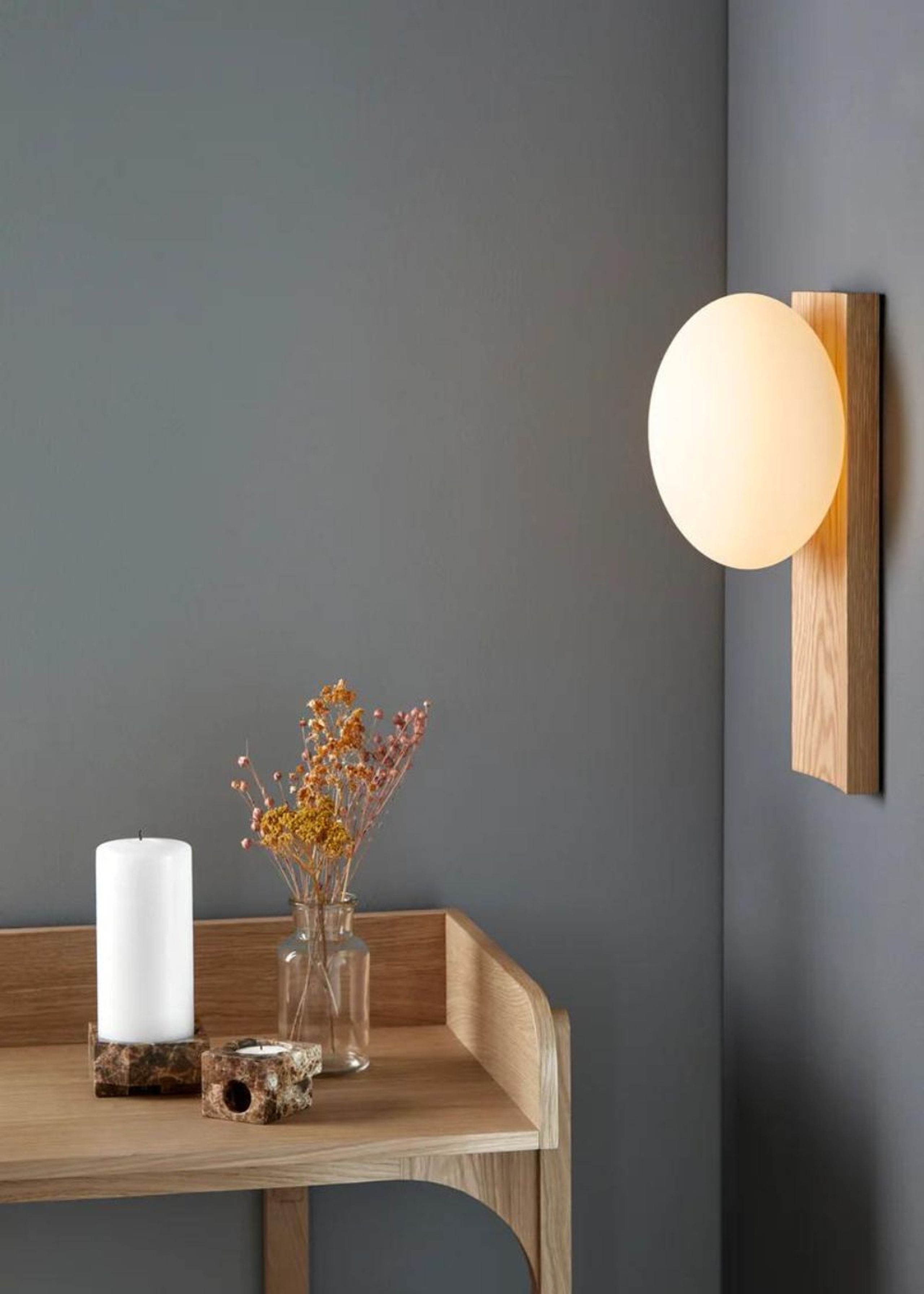 Woud - Lamp - Dew table/wall lamp - White Opal