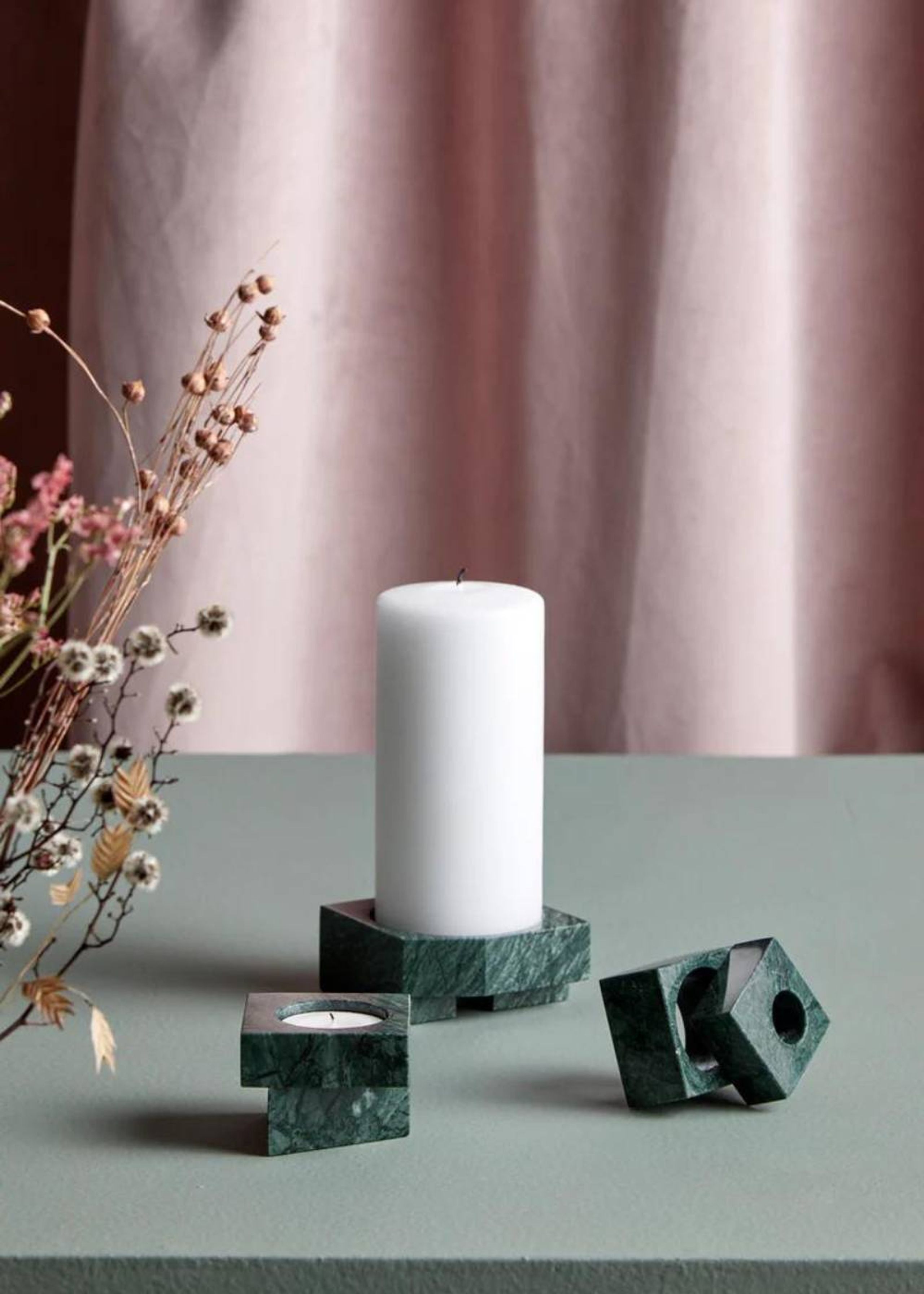 Woud - Kaarsenhouder - Jeu De Dés 1 Candle Holder - Green