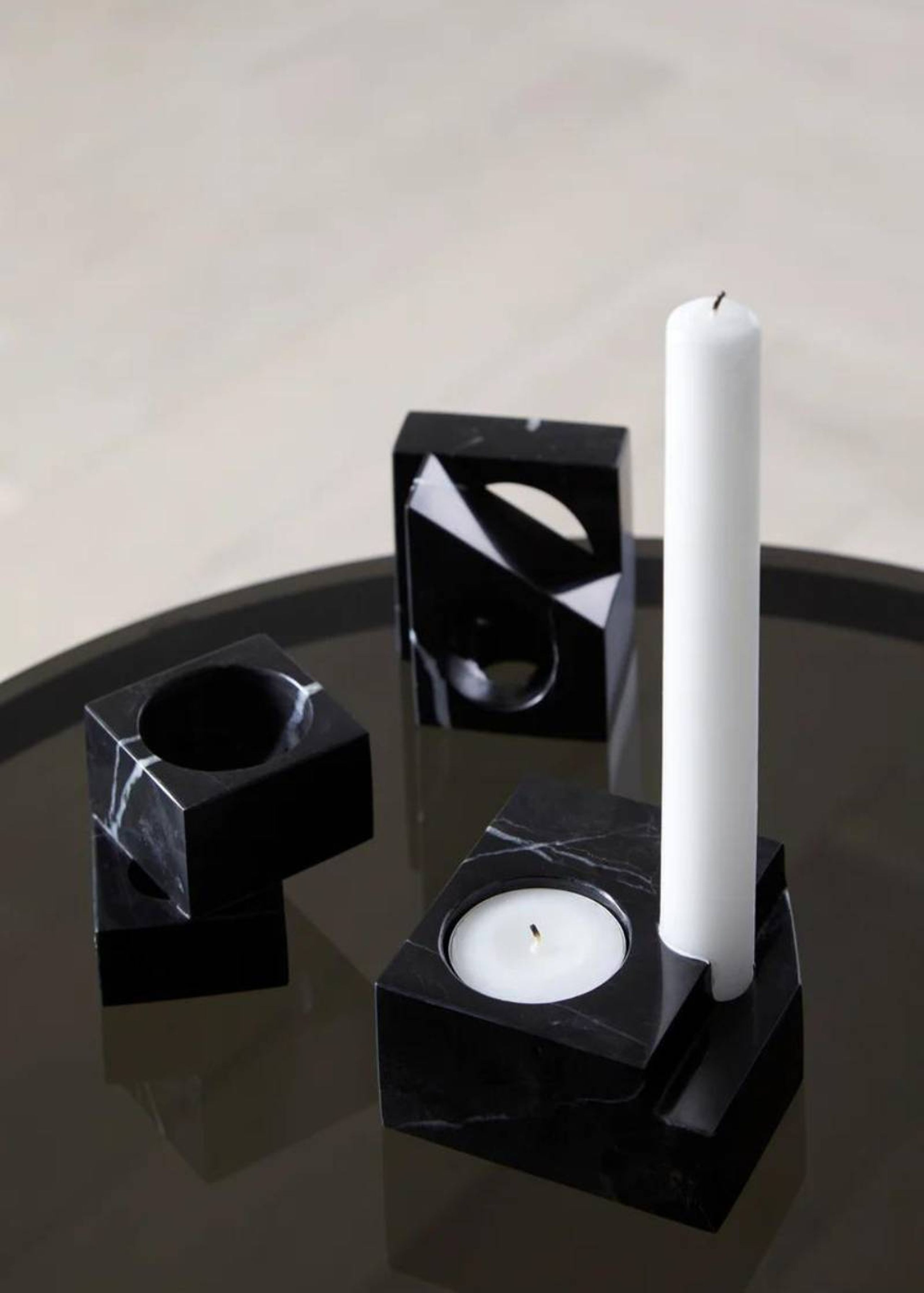 Woud - Lyseholder - Jeu De Dés 2 Candle Holder - Black