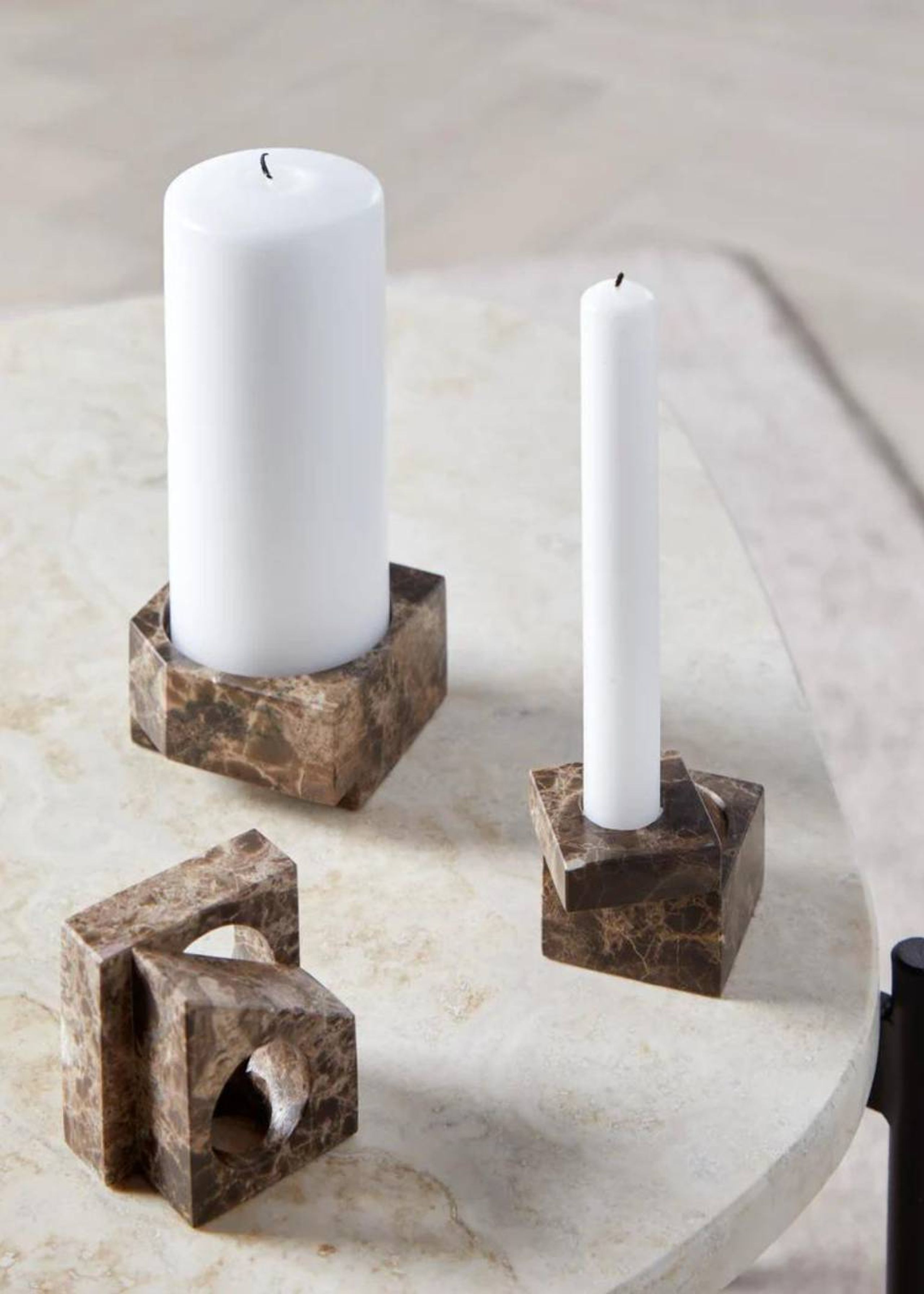 Woud - Candle Holder - Jeu de dés 3 Candle Holder - Brown