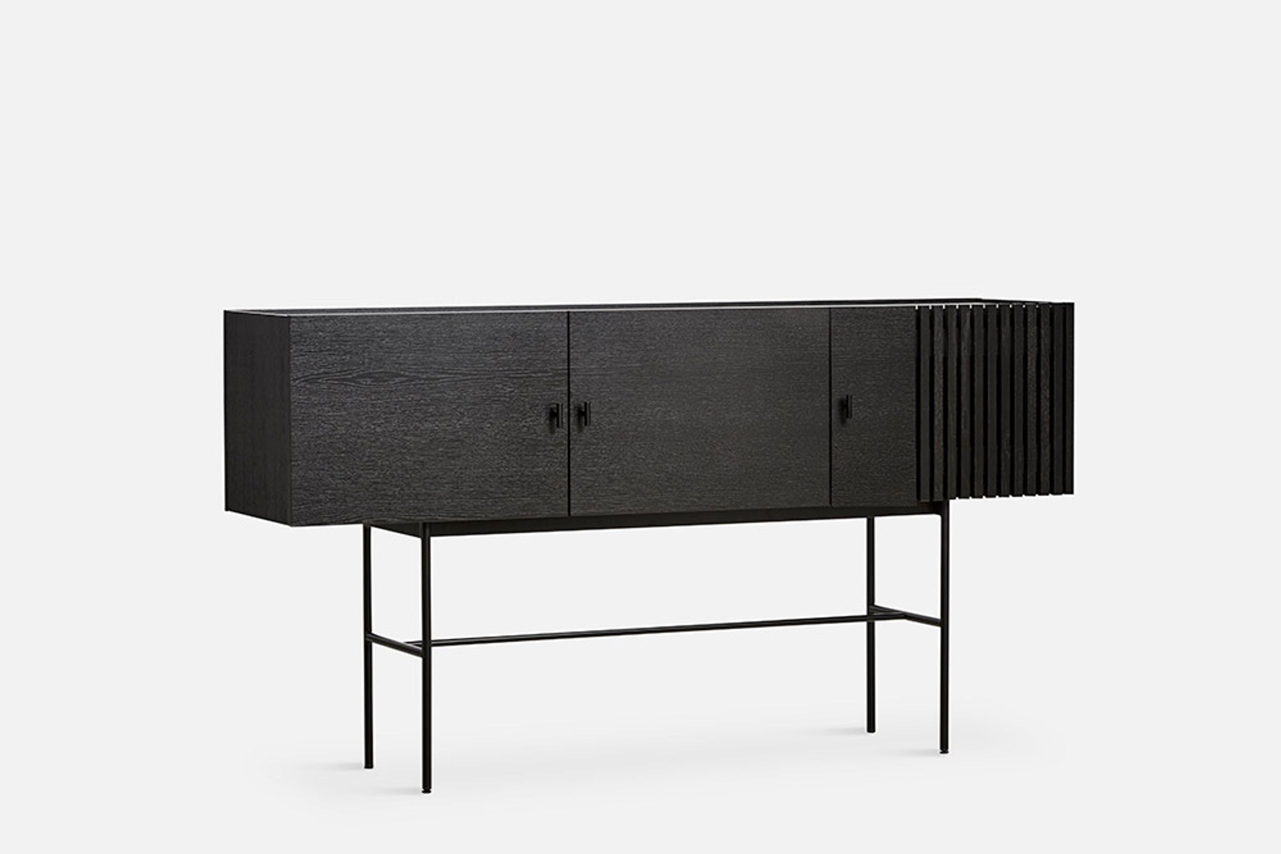 Woud - Příborník - Array sideboards - 180 cm / Black painted Oak w. Black legs