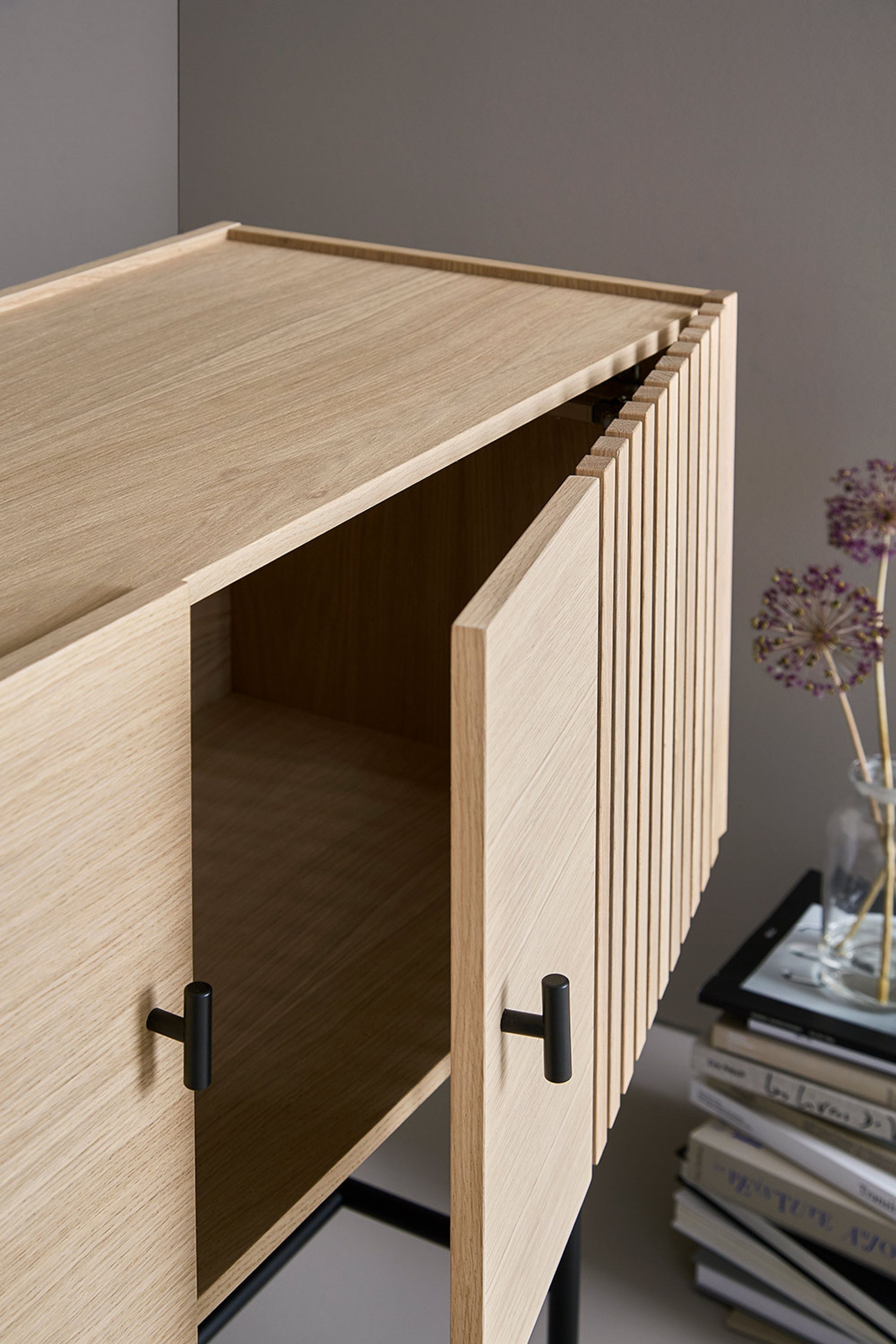 Woud - Příborník - Array sideboards - 180 cm / Black painted Oak w. Black legs