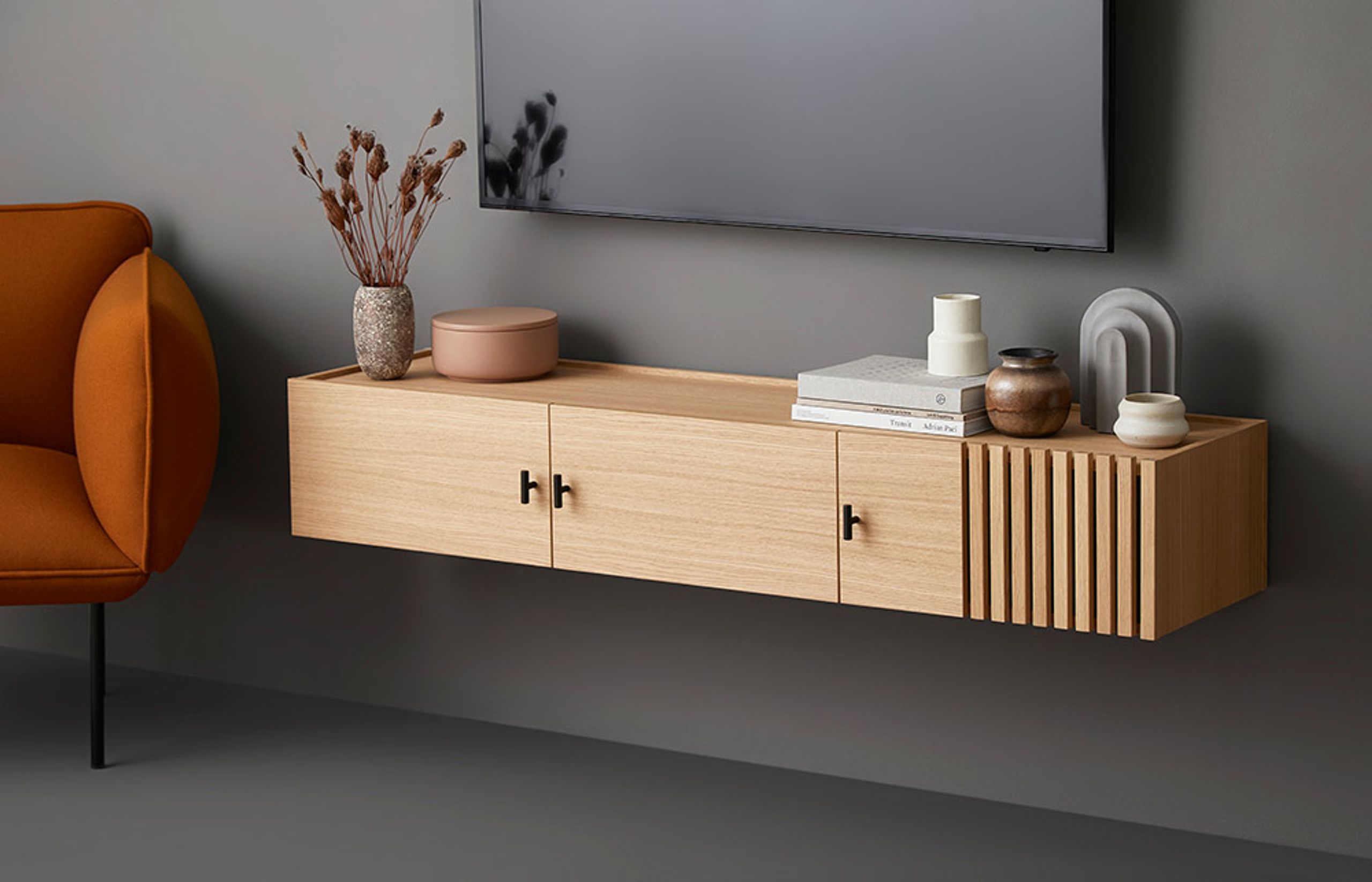 Woud - Aparador - Array sideboards - 180 cm / White pigmented Oak w. Black legs