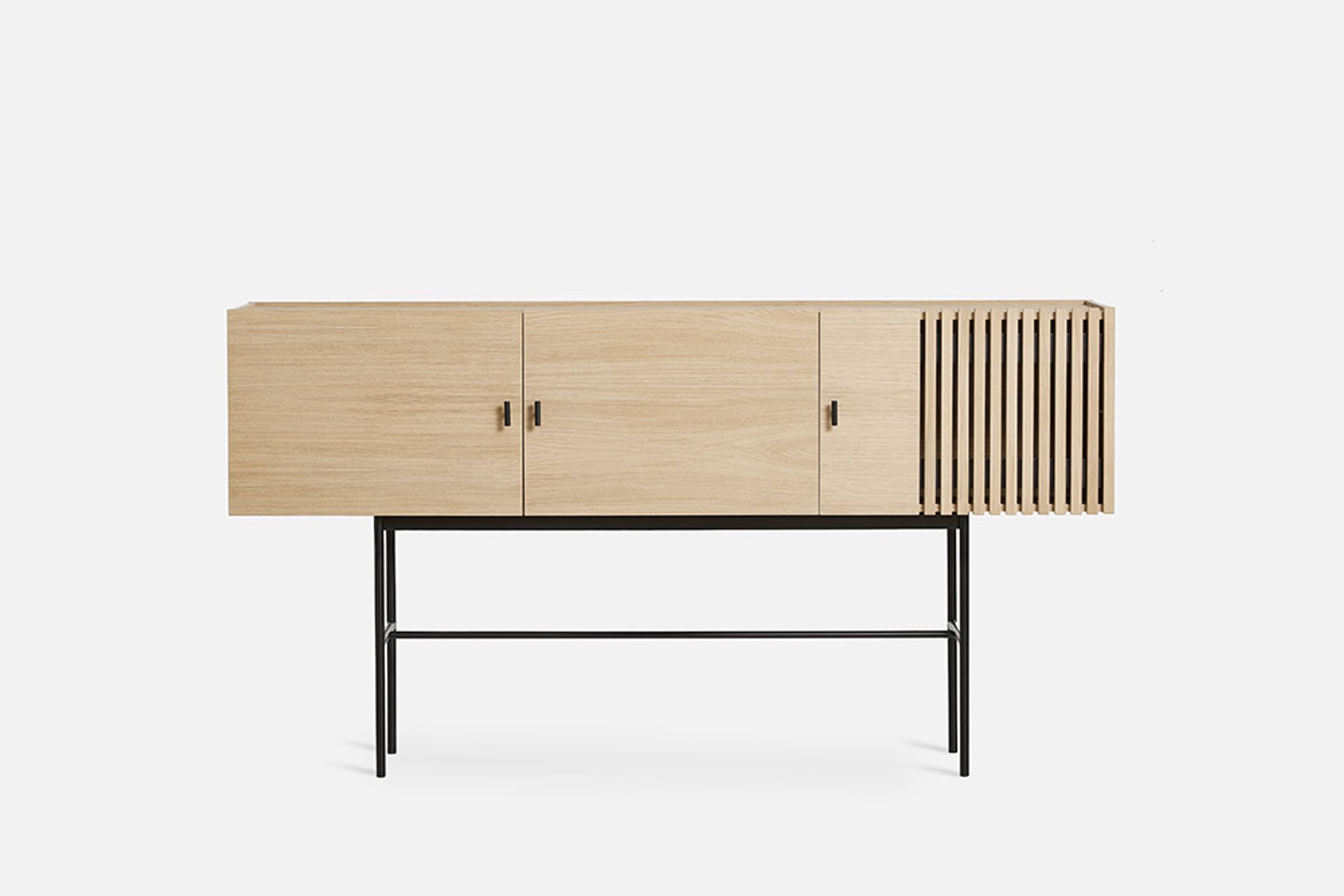 Woud - Aparador - Array sideboards - 180 cm / White pigmented Oak w. Black legs