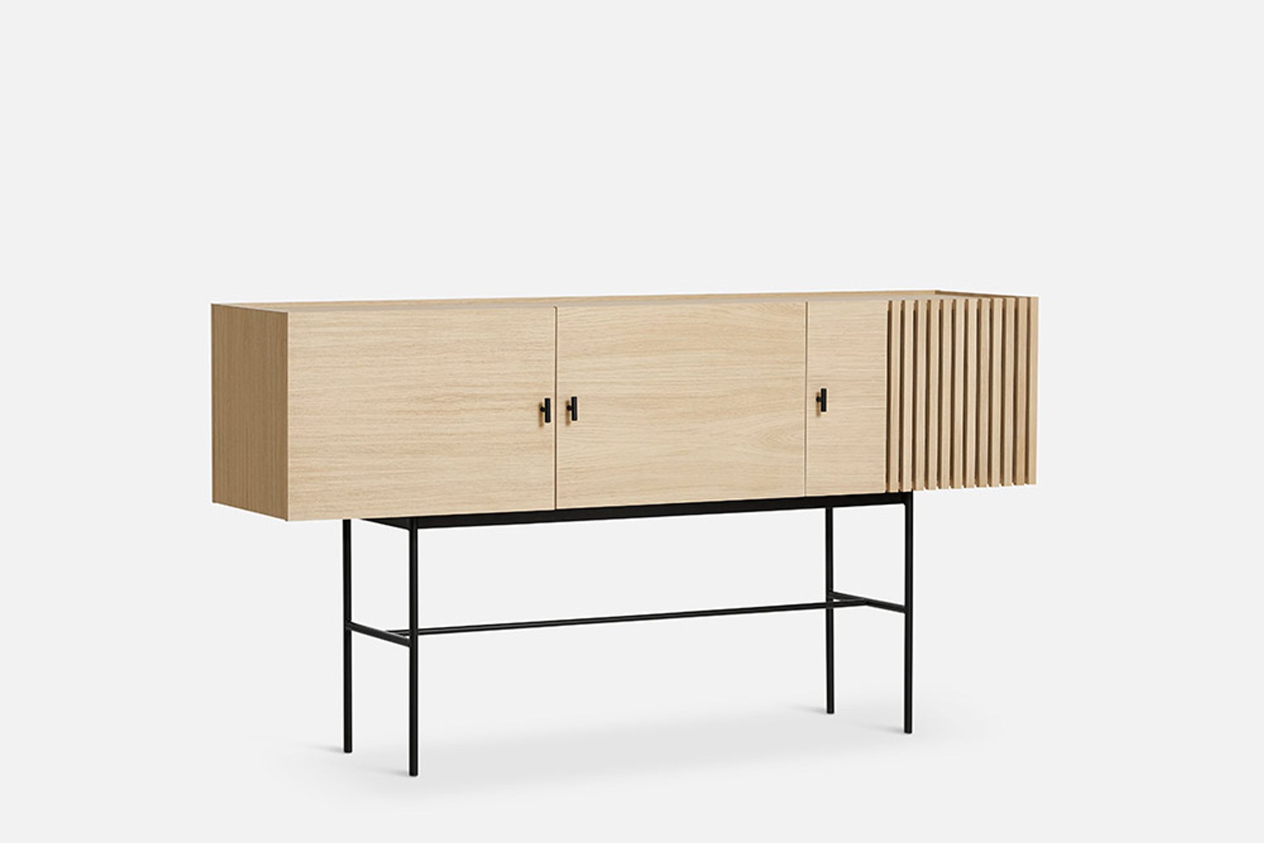 Woud - Aparador - Array sideboards - 180 cm / White pigmented Oak w. Black legs