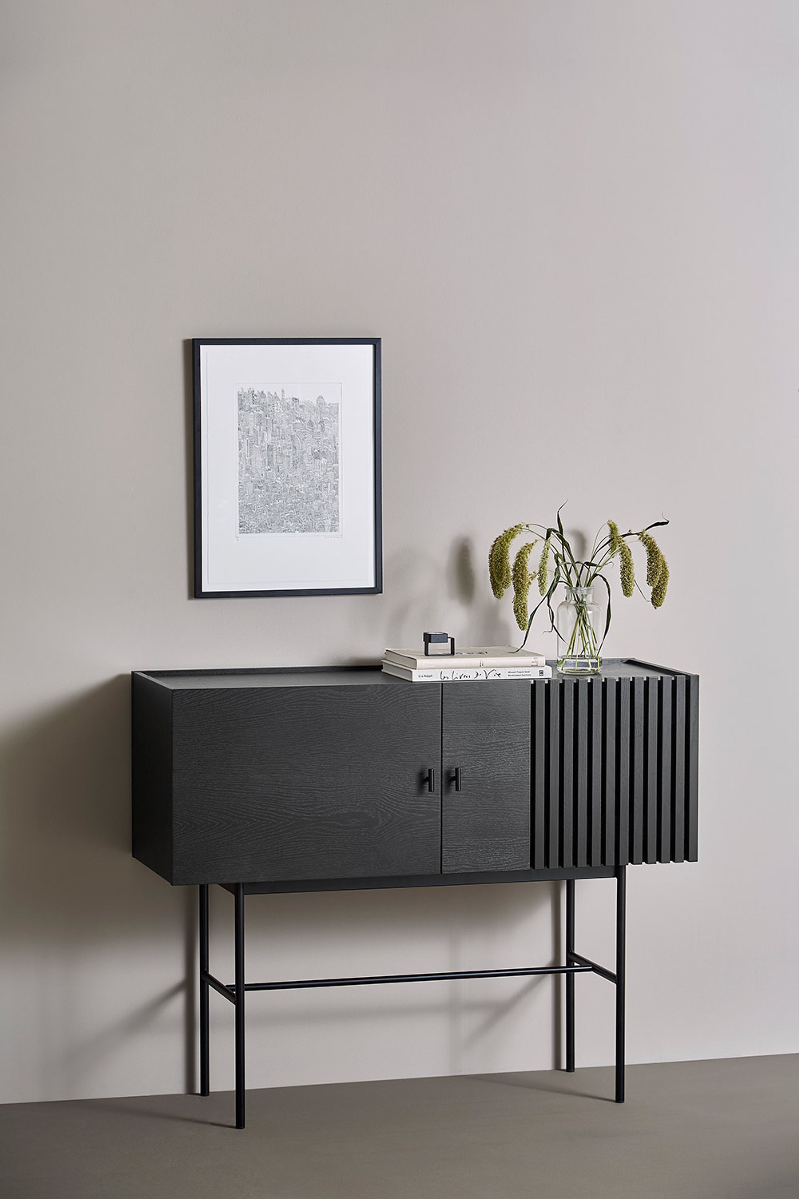 Woud - Aparador - Array sideboards - 180 cm / White pigmented Oak w. Black legs
