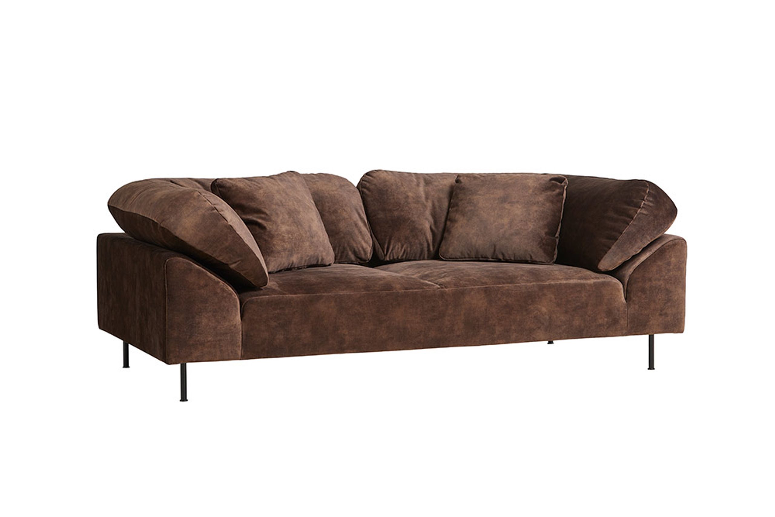 Woud - Couch - Collar 2-seater - Textaafoam Adore, 81 Coffee