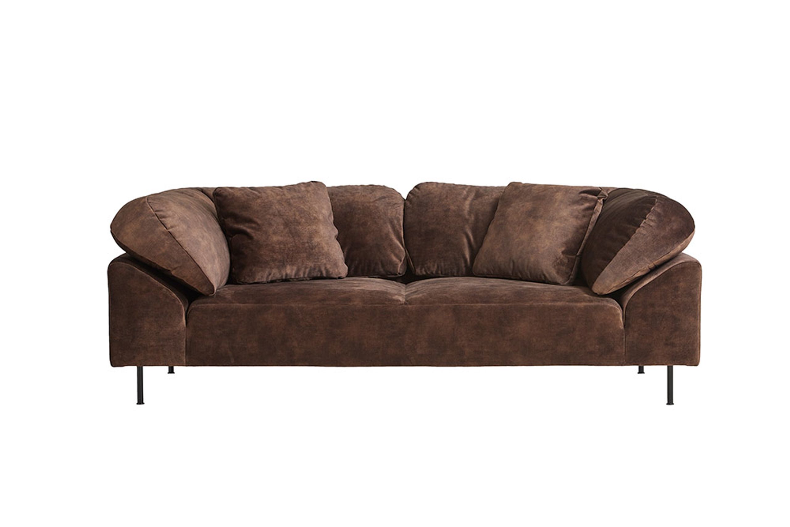 Woud - Couch - Collar 2-seater - Textaafoam Adore, 81 Coffee
