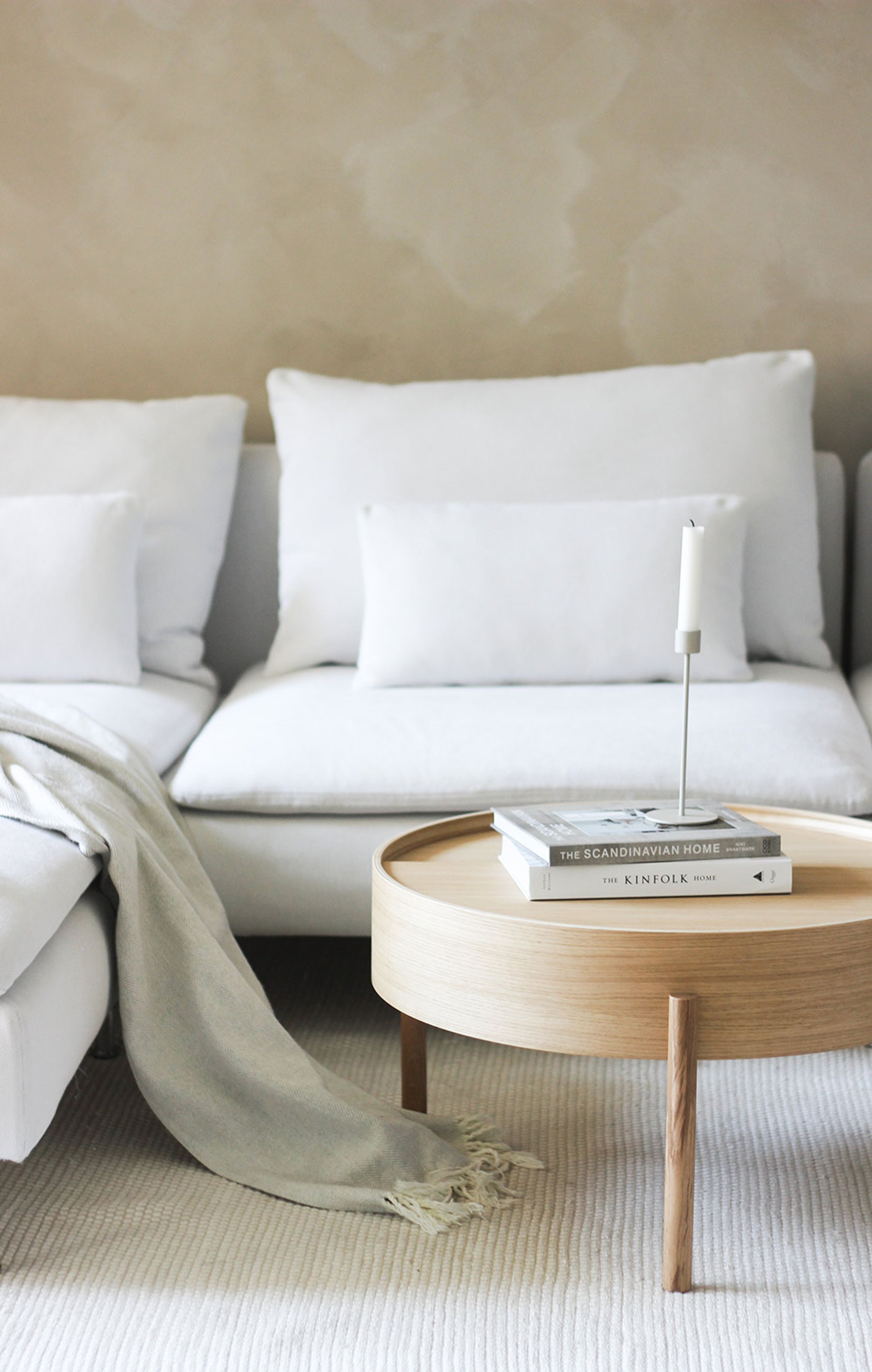 Woud - Houpací křeslo - Arc Side and Coffee Table - White Pigmenteret Ash - Coffee Table