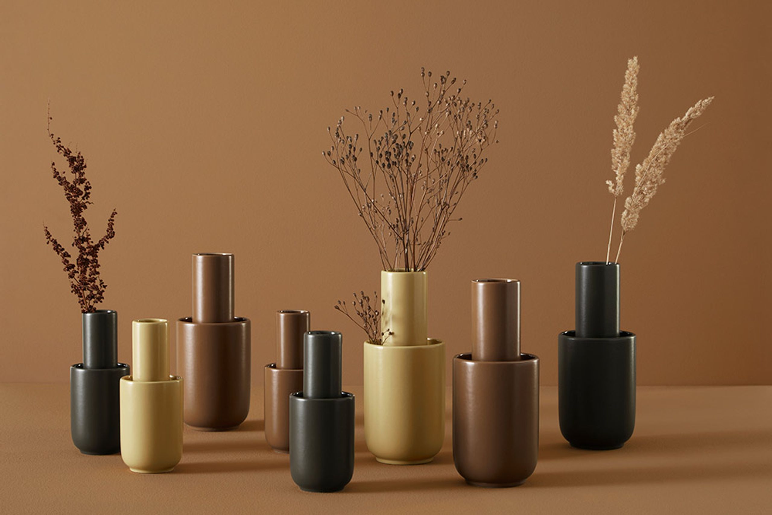 Woud - - Amel vase - Taupe - Small