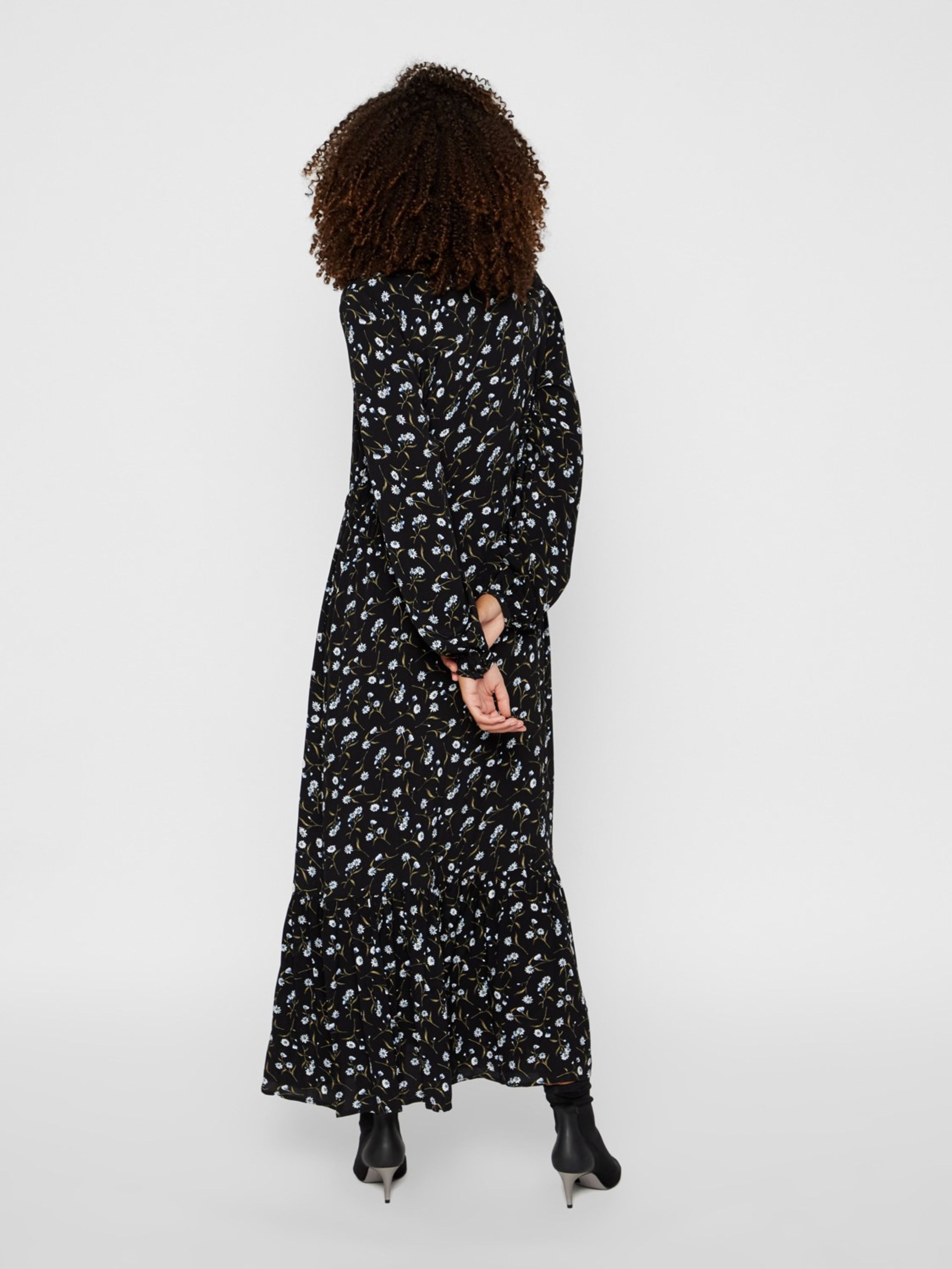 Y.A.S - Dress - YASDaisy LS Long Dress - Black Daisy Print