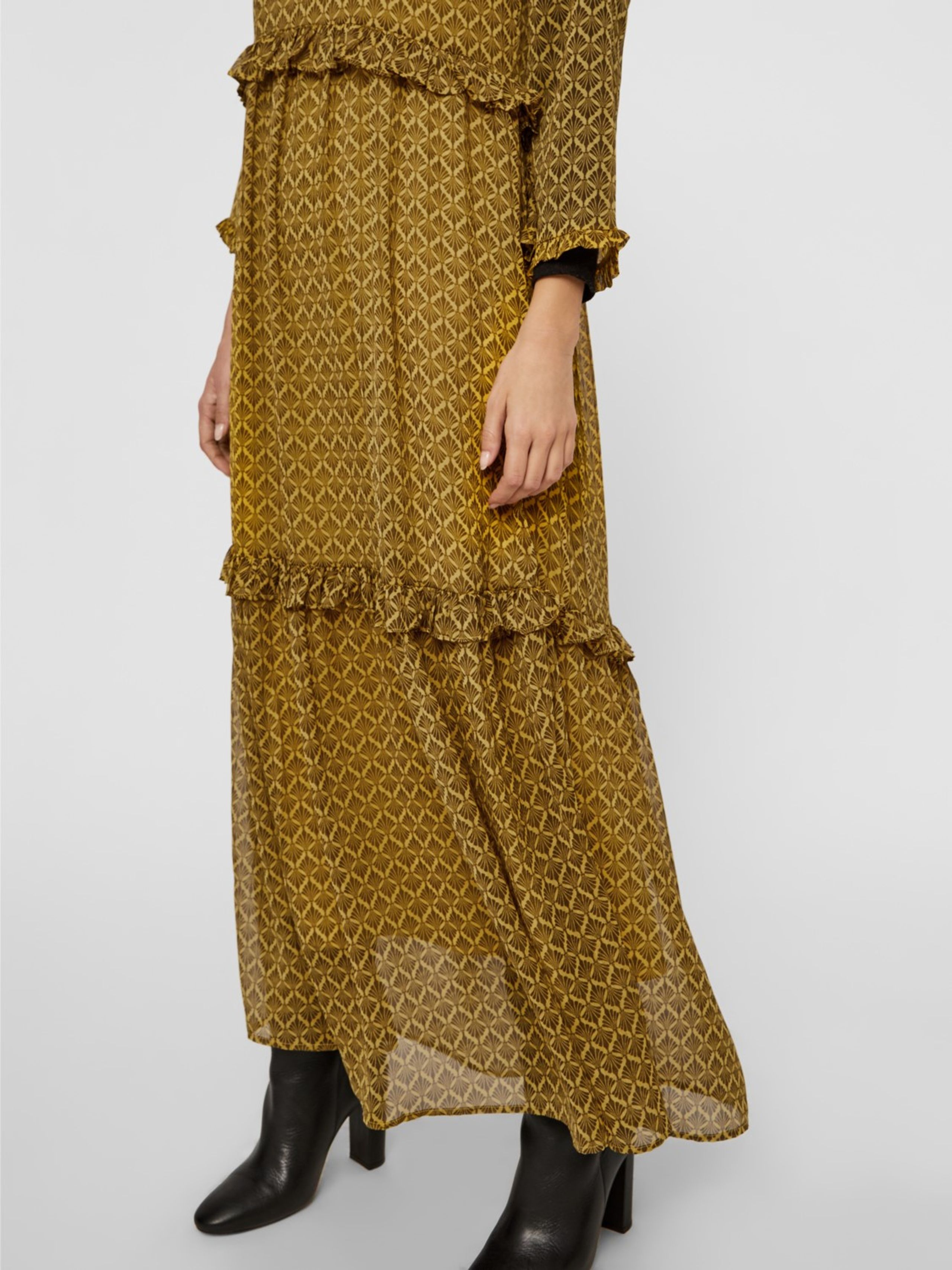 Y.A.S - Kleid - YASTiffani LS Long Dress - Buckthorn Brown